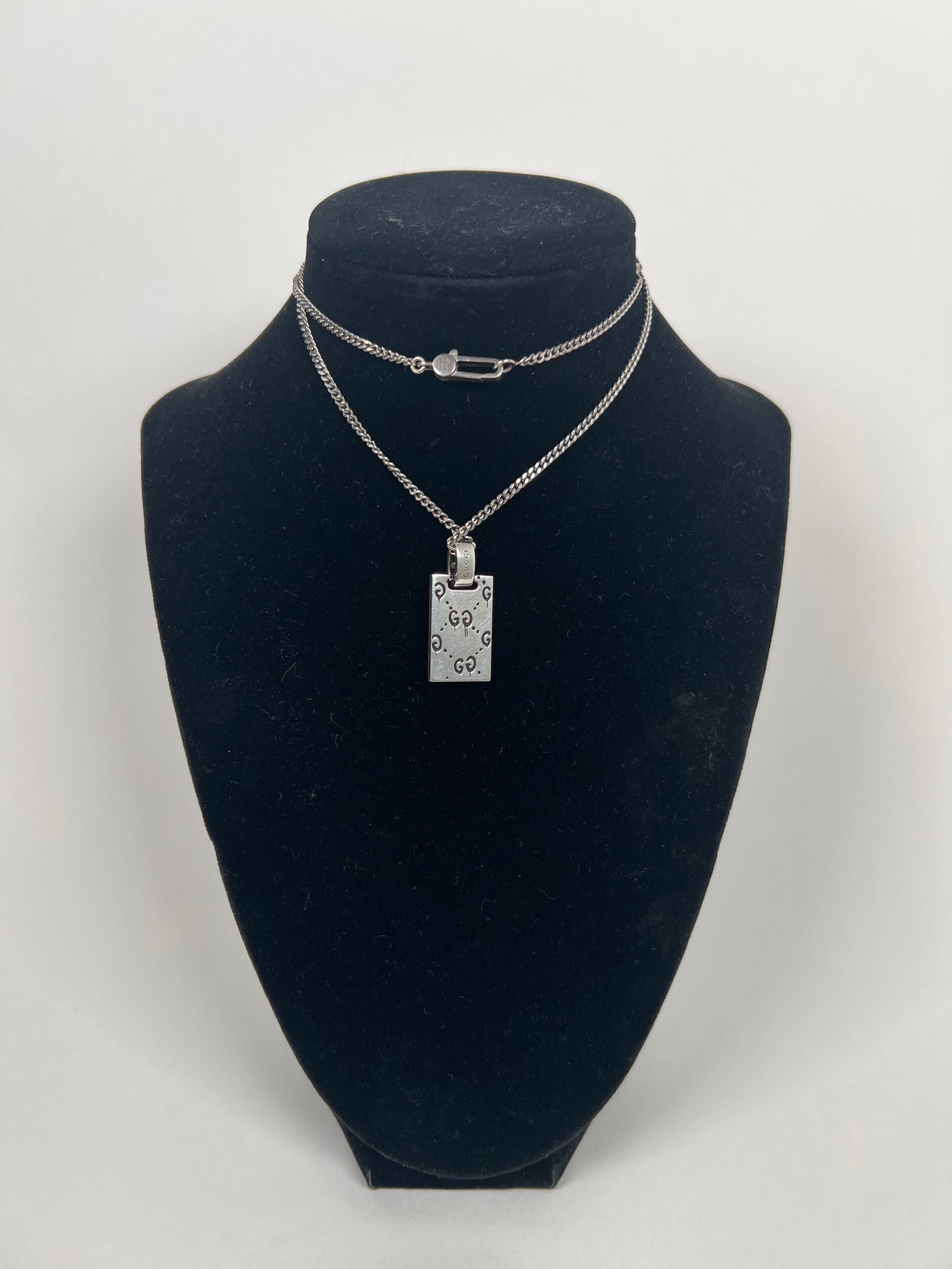 Gucci Silver Ghost Pendent Necklace