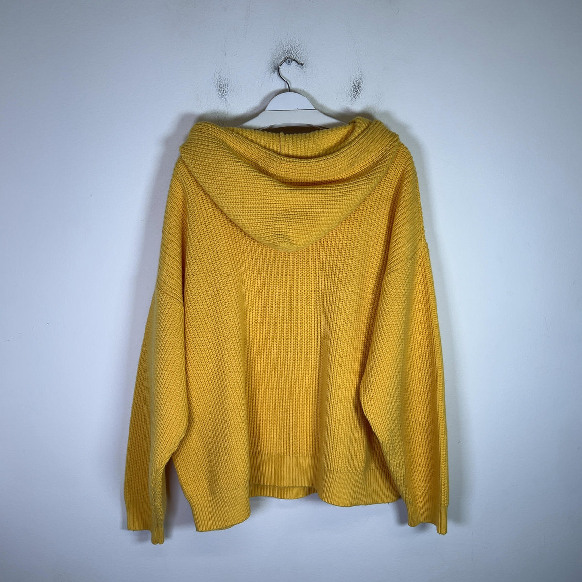 Celine Yellow Logo Ribbed-Wool Hoodie