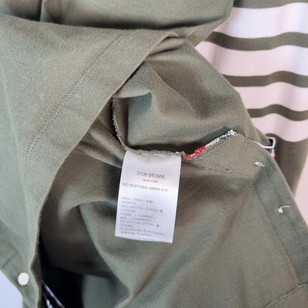 Thom Browne 4-Bar Button-Up Long-Sleeve Polo