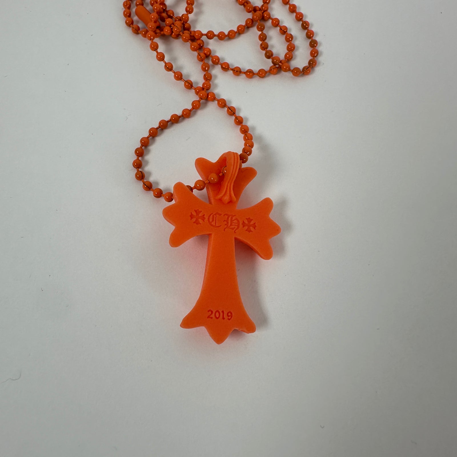 Chrome Hearts Orange Silicone Cross Necklace