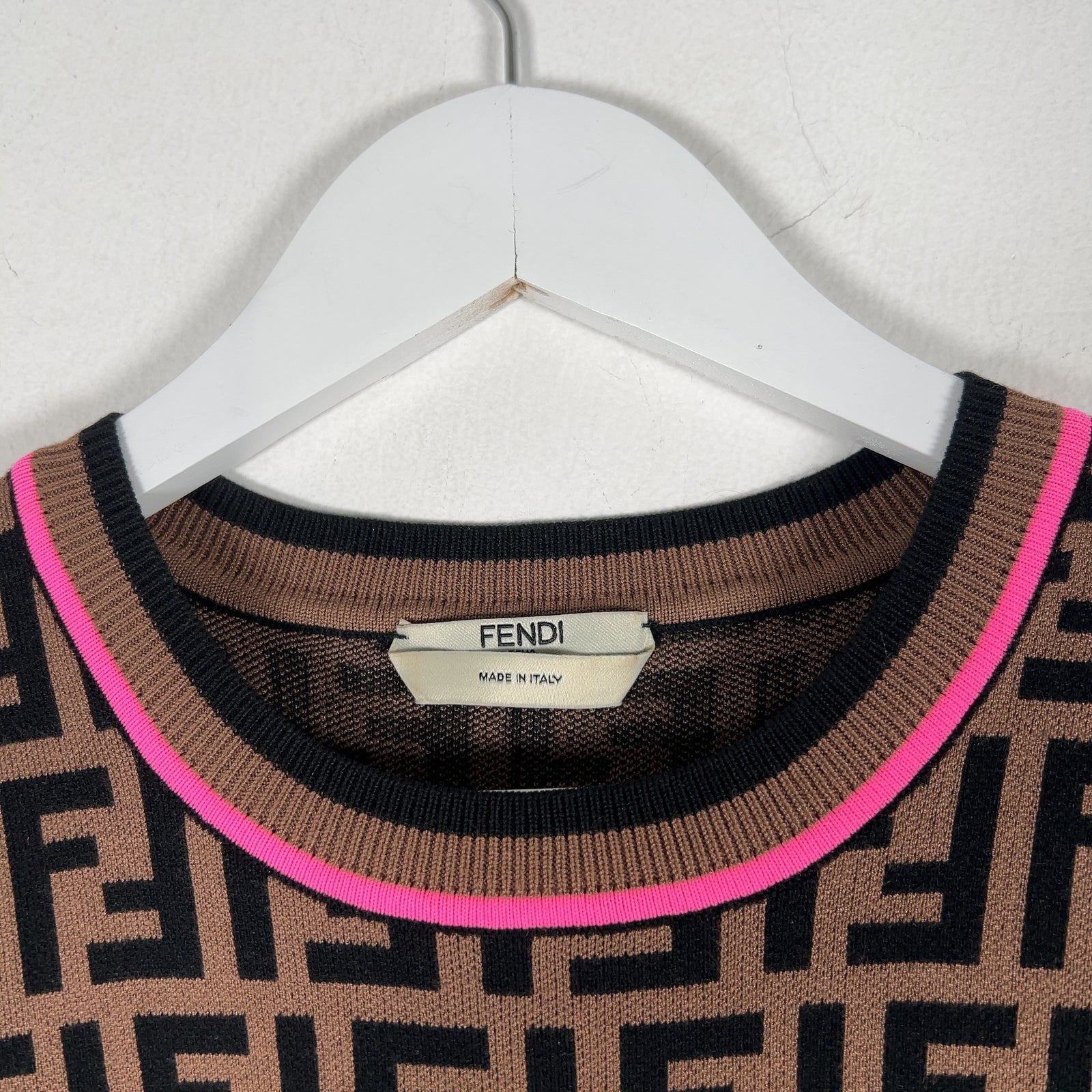 Fendi Intarisa Knit All Over Print T-Shirt Size M