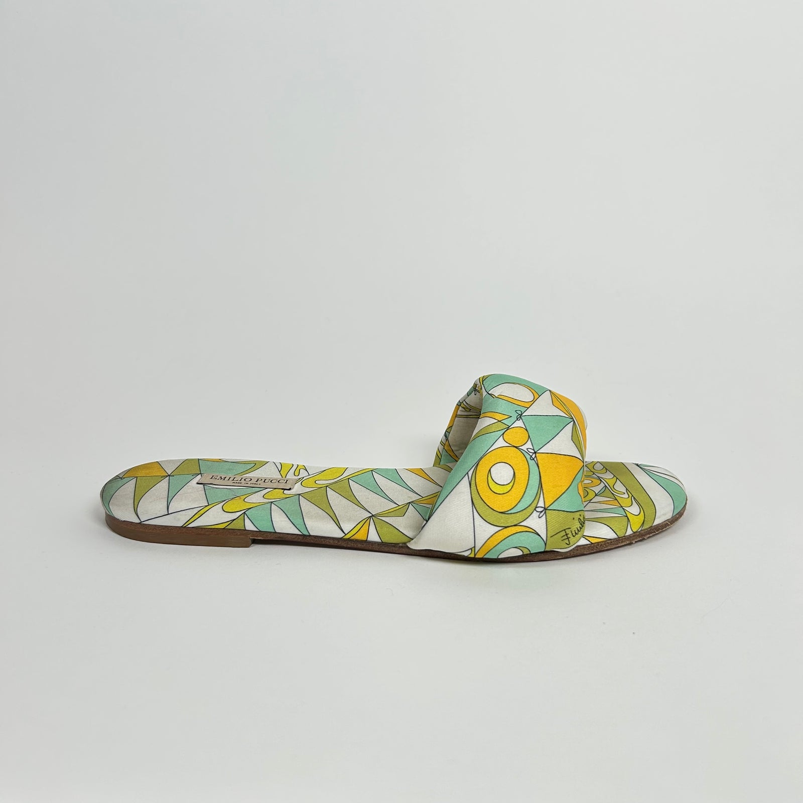 Emilio Pucci Green Bandierine Sandals Size 38.5