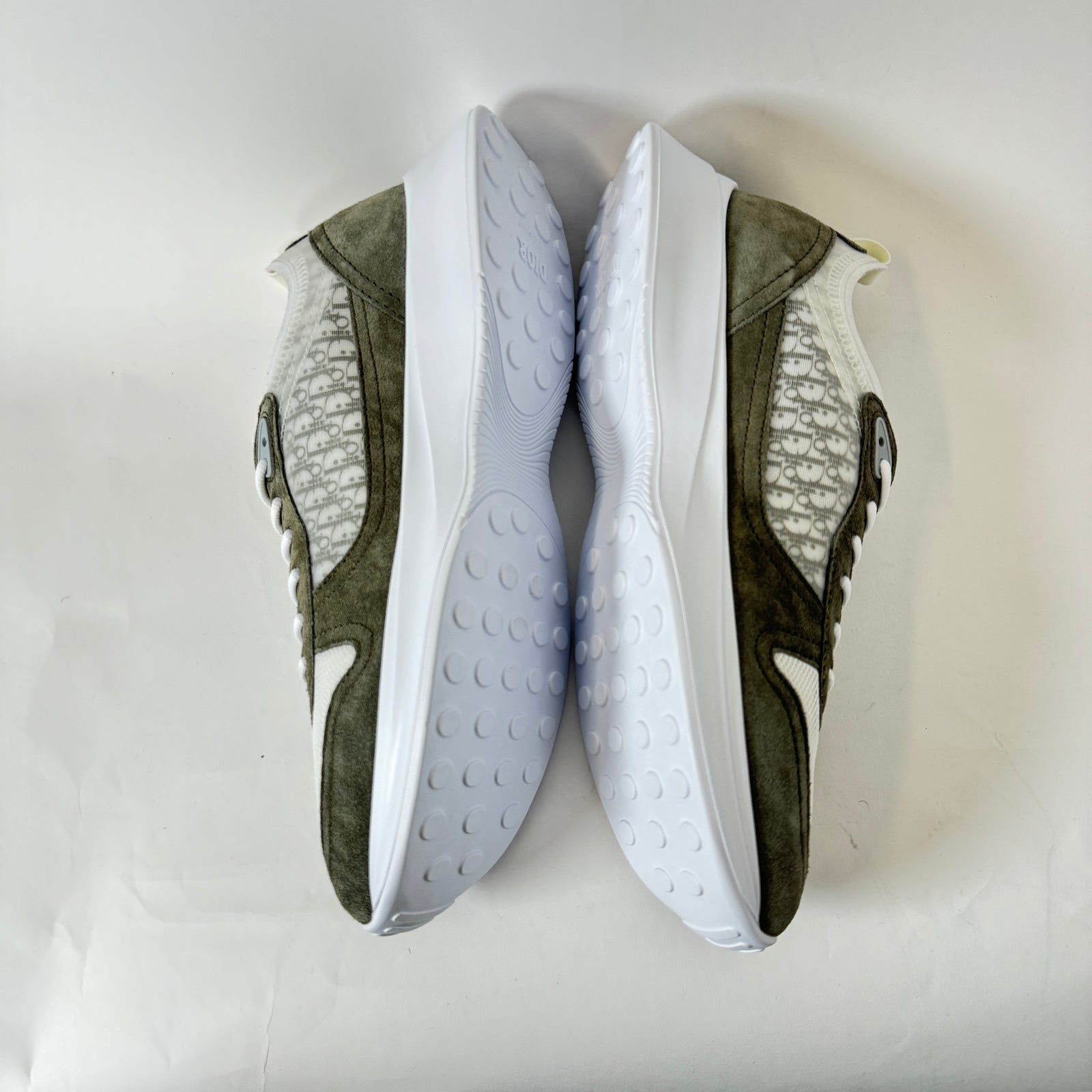 Dior B25 Green Oblique Suede Runners Size 46