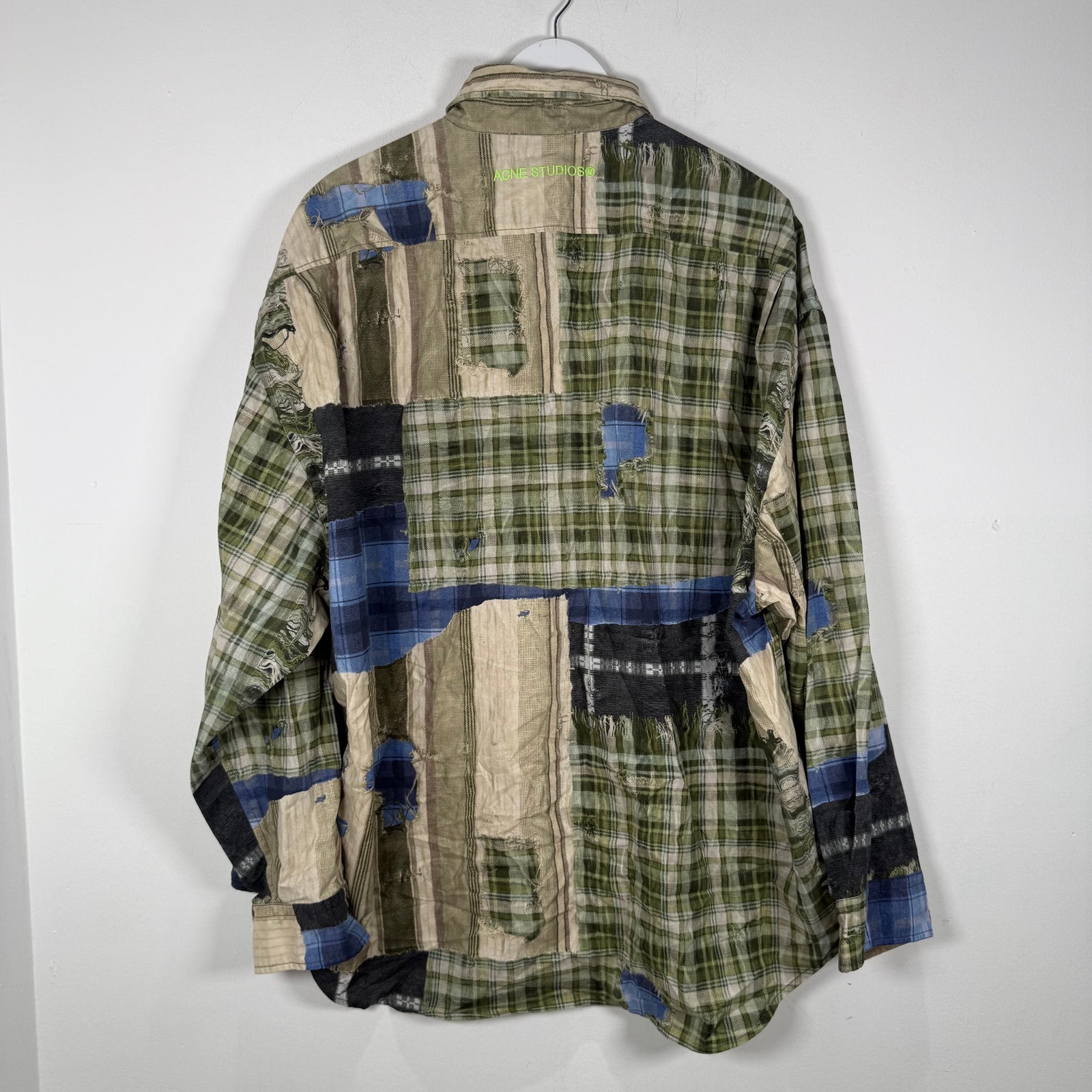 Acne Studios Trompe L'oeil Patchwork Button Up Shirt Size 50