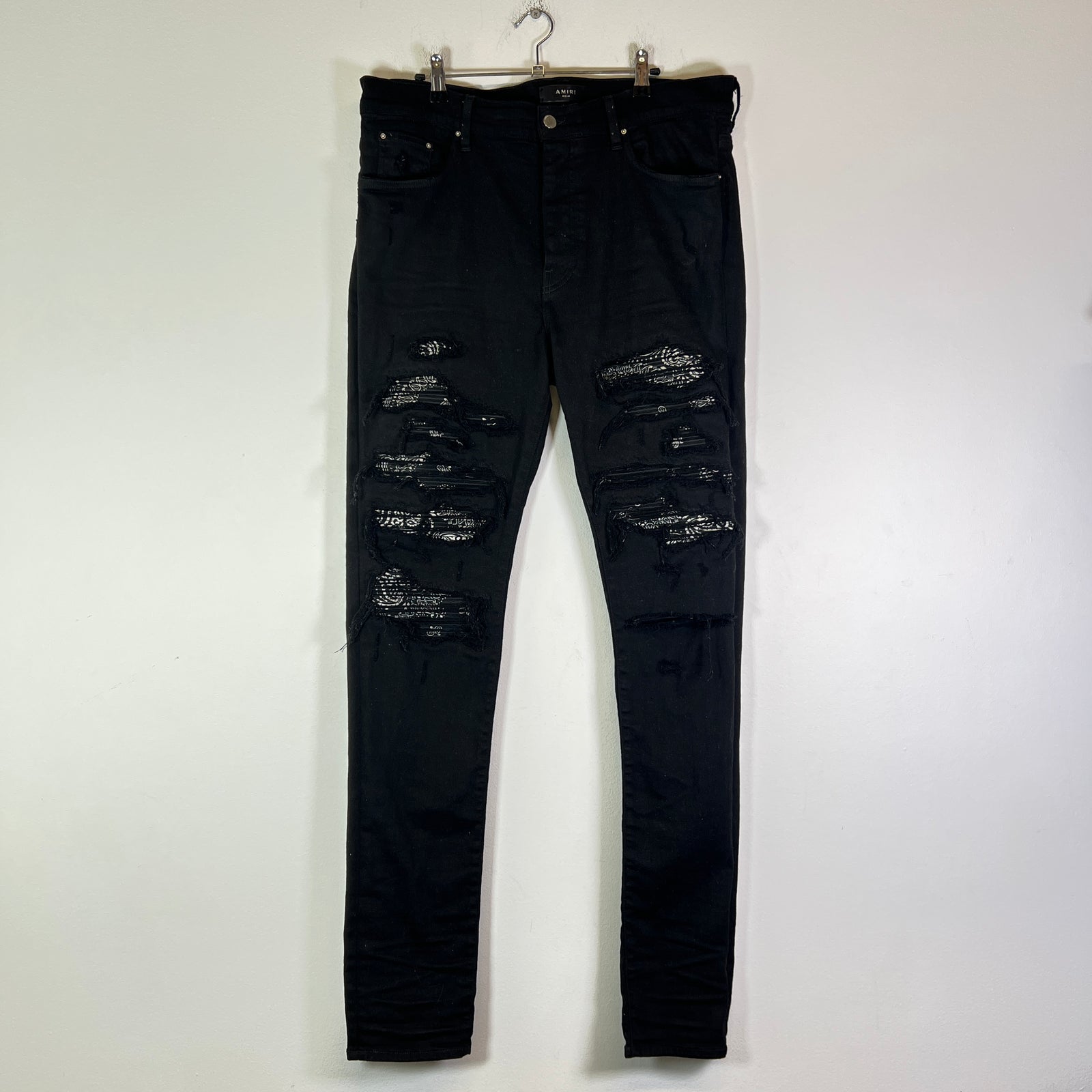 Amiri Black Bandana Thrasher Jeans