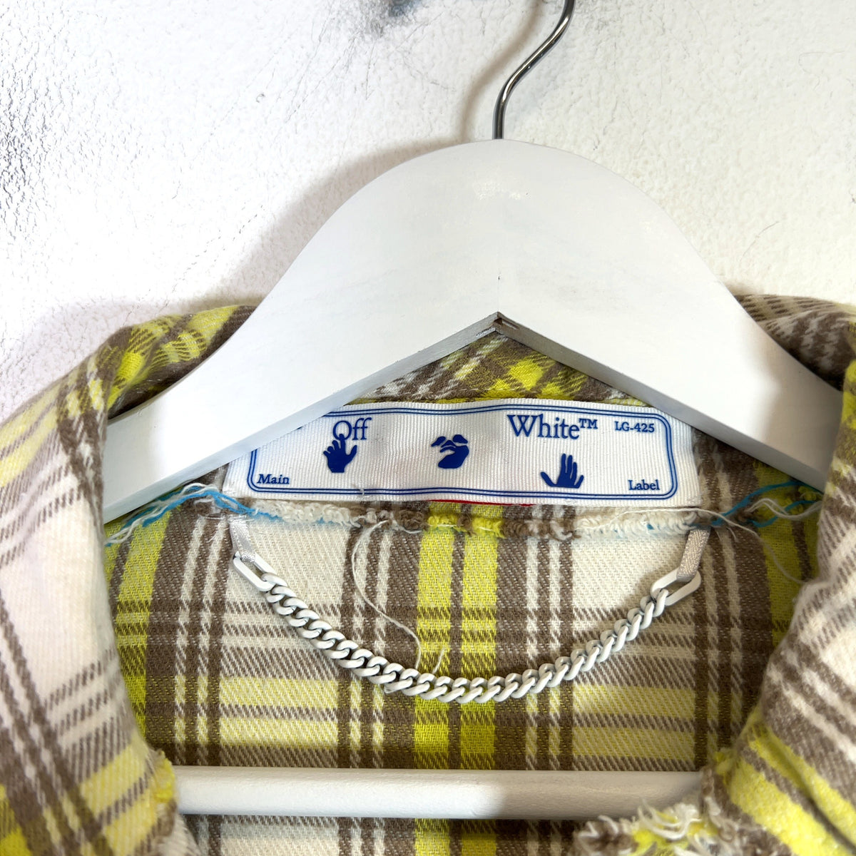 Off-White Plaid Flannel Shirt