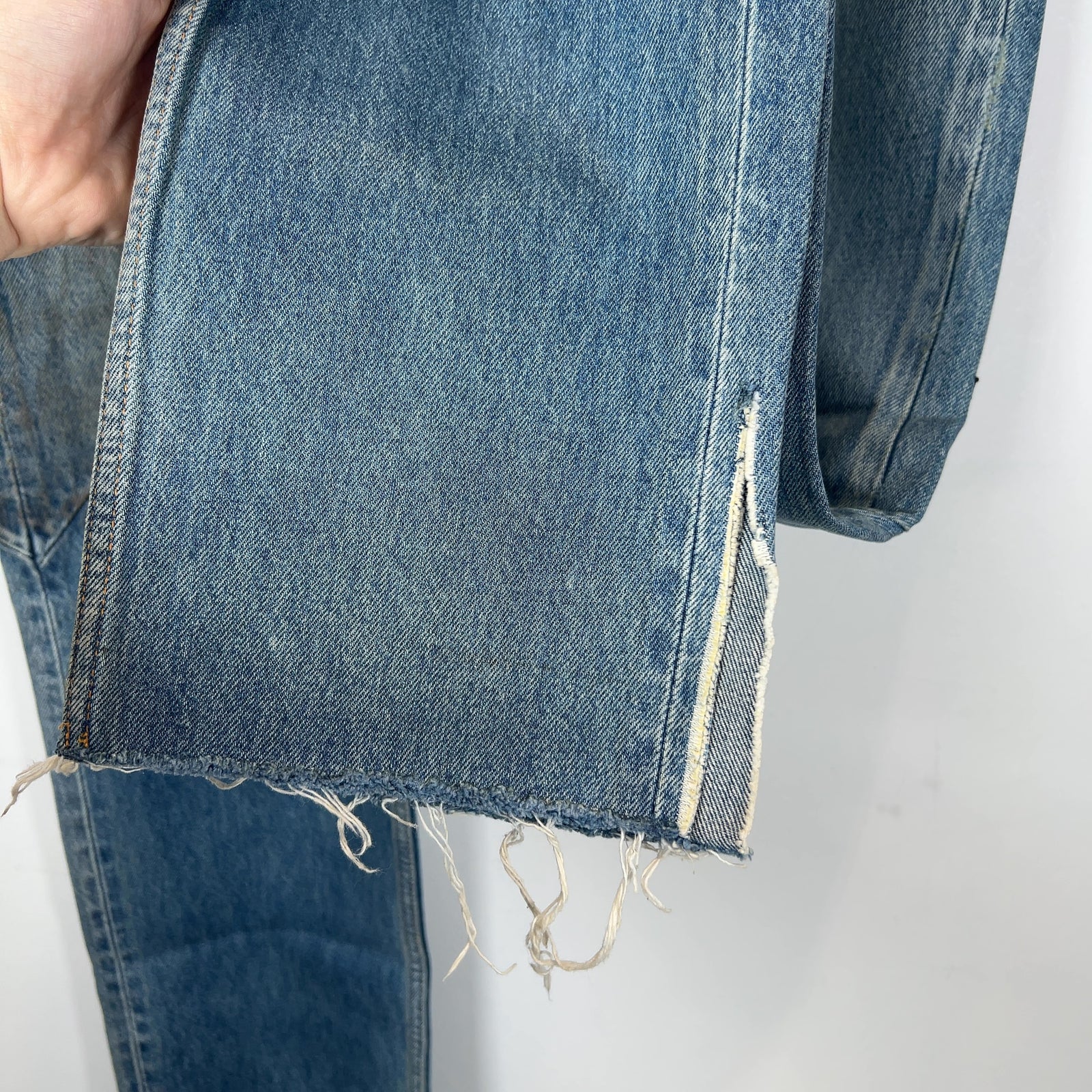 Balenciaga Waxed Distressed Denim Jeans