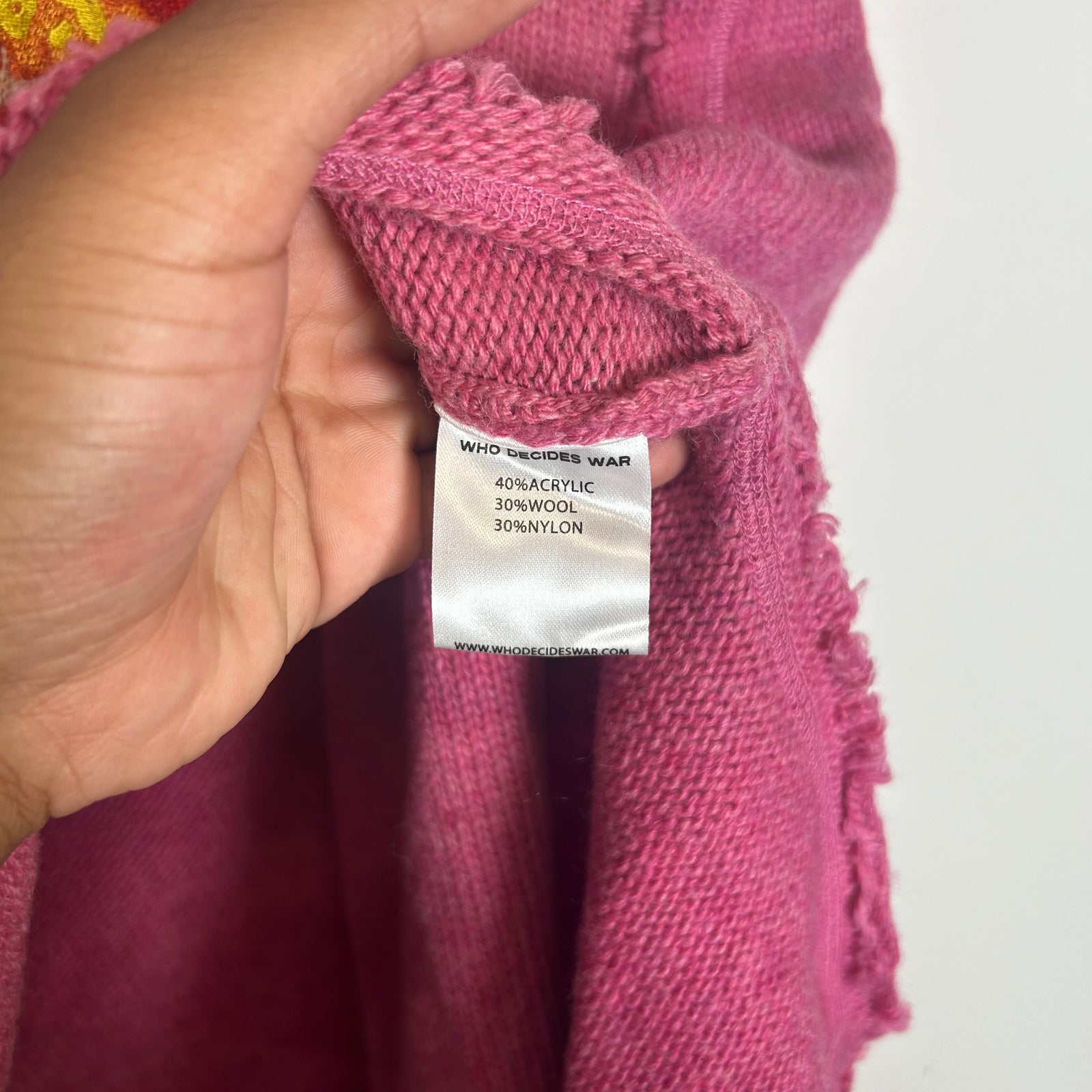 Who Decides War Pink Lardeur Sweater Vest Size L