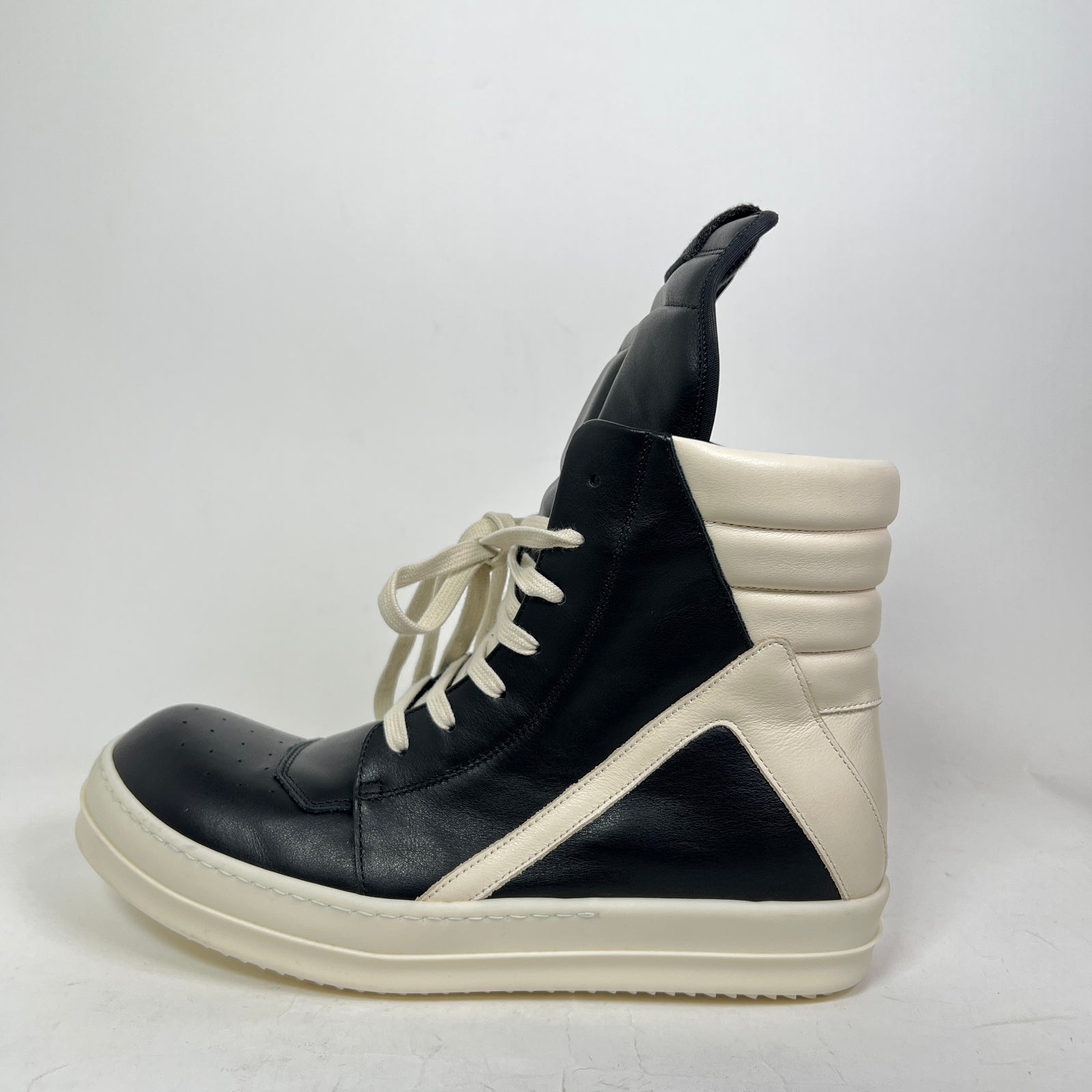 Rick Owens Black/Milk Geobasket Sneakers