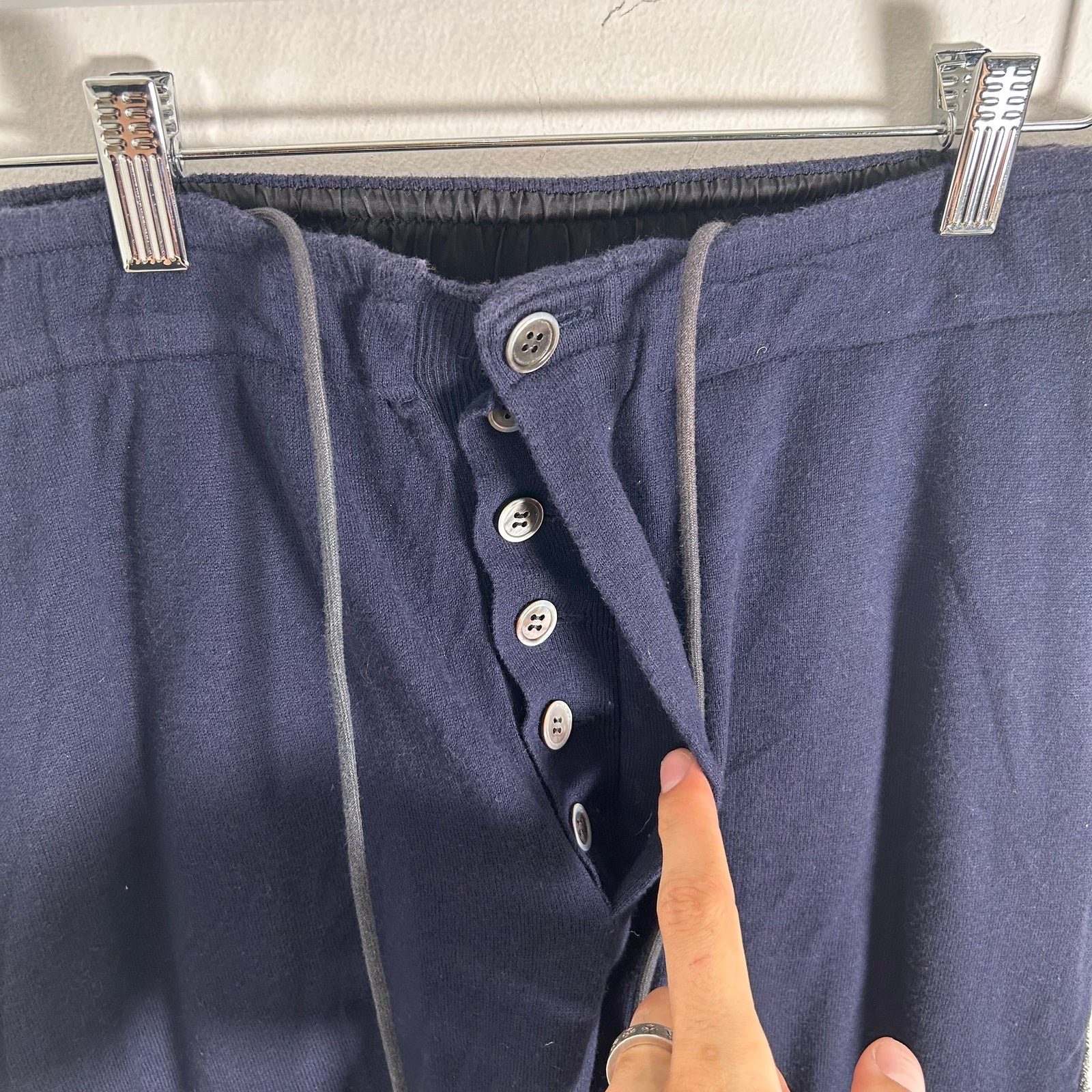 Sacai Navy Sparkle Stripe Shorts Size M