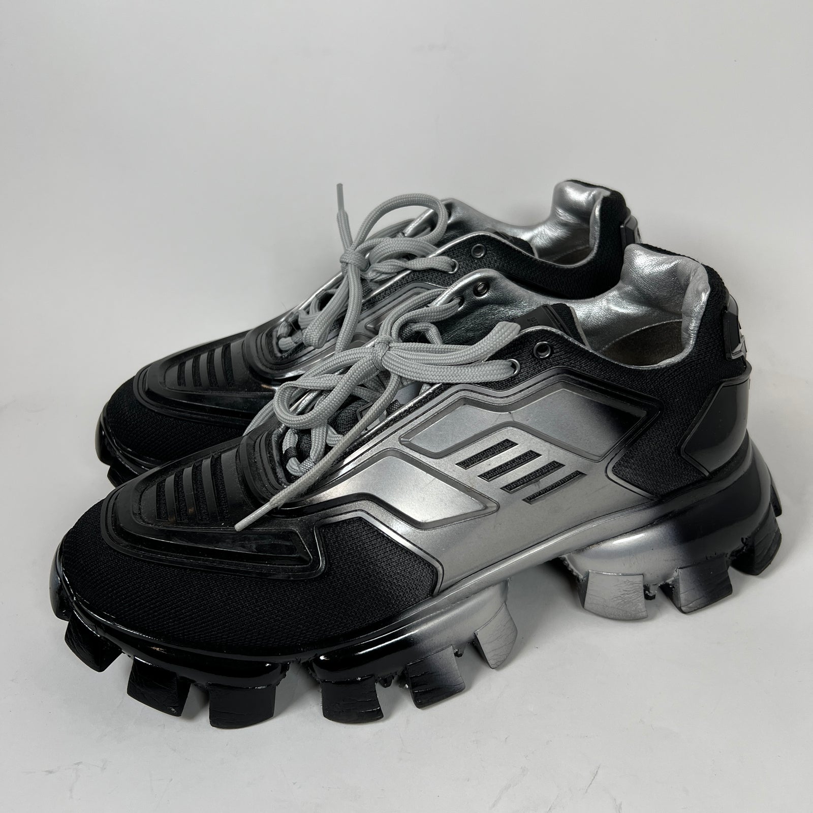 Prada Black/Silver Cloudbust Sneakers Size 8.5