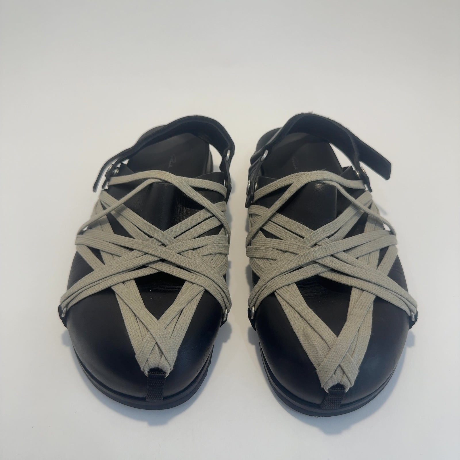Rick Owens Mega-Lace Sabot Leather Sandals