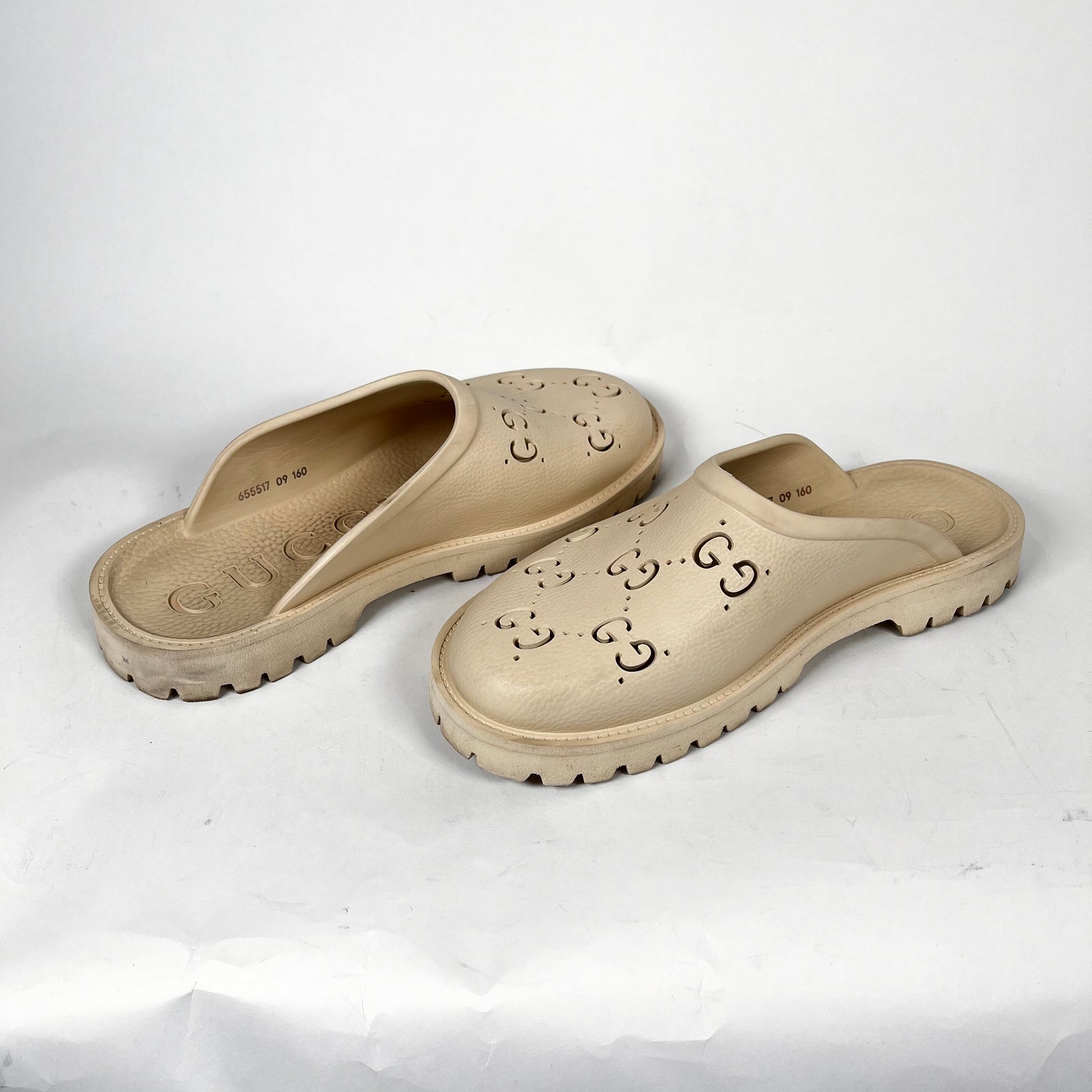 Gucci Tan Rubber Mules Size 9