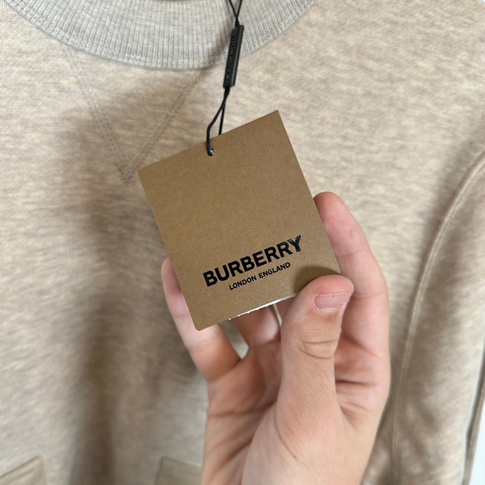 Burberry Tan Patchwork Wool Sweater Size S