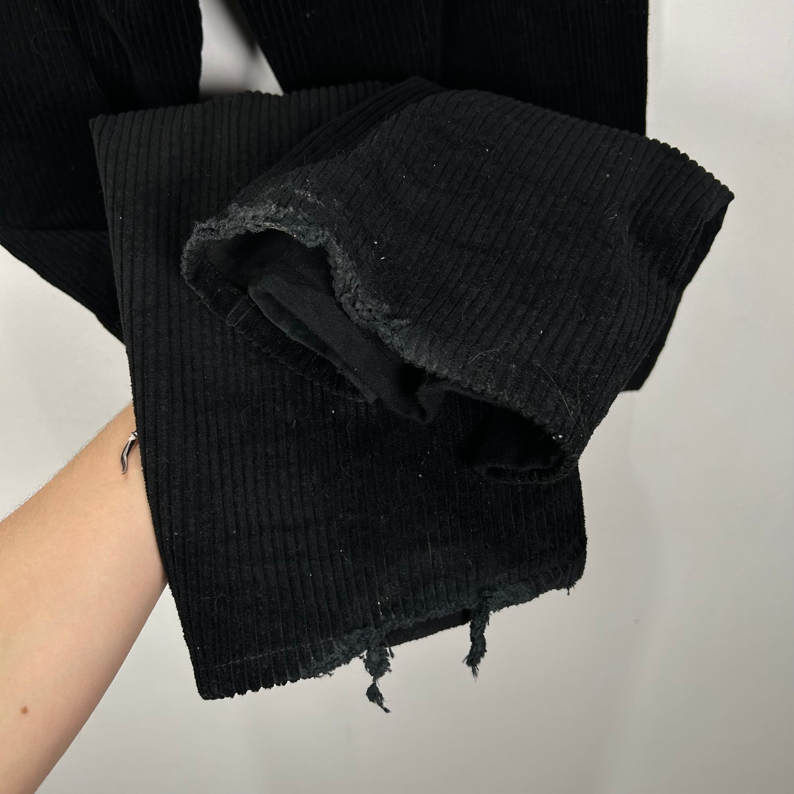 Rick Owens Bolan Banana Black Corduroy Wide-Leg Pants Size 30