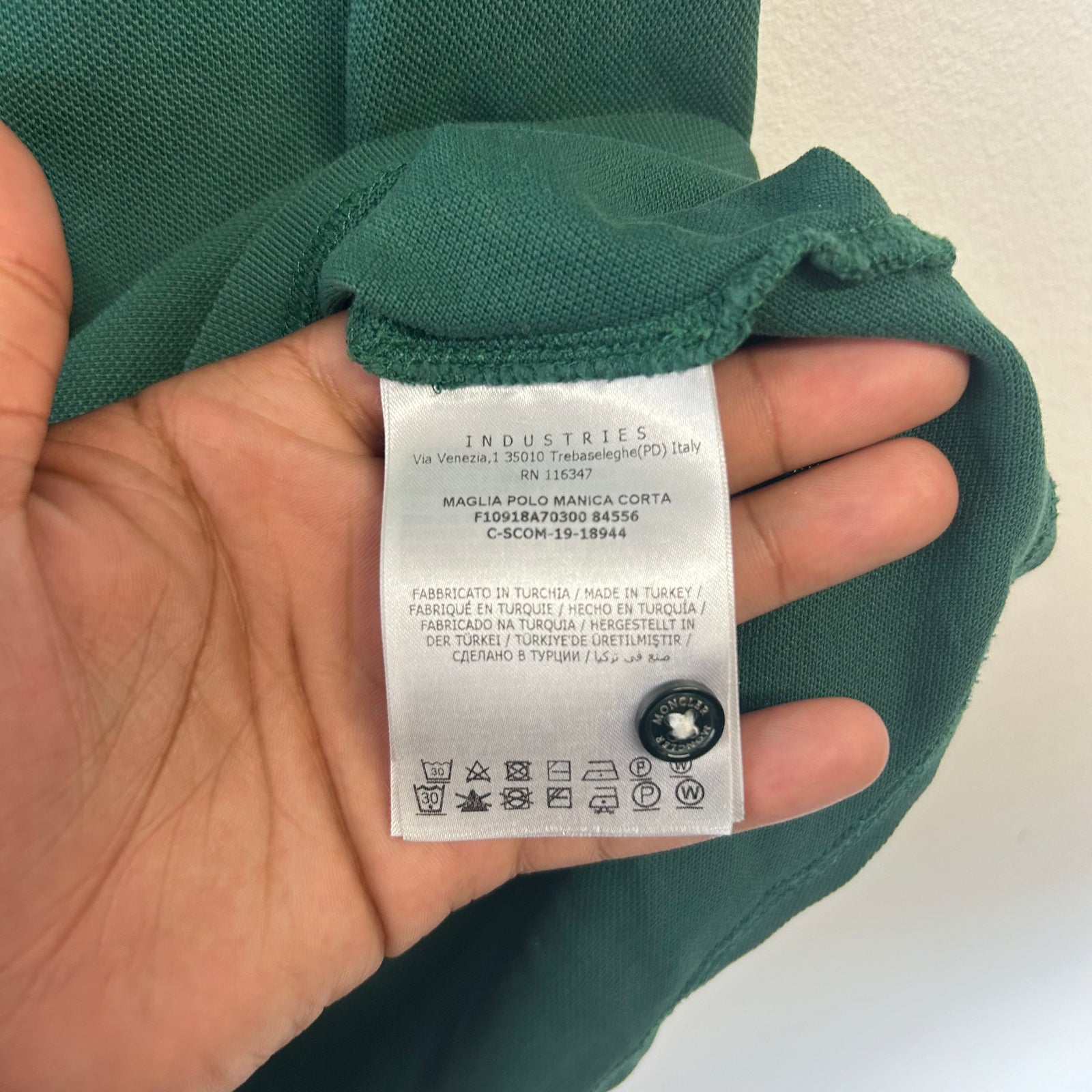 Moncler Green Maglia Polo Shirt Size L