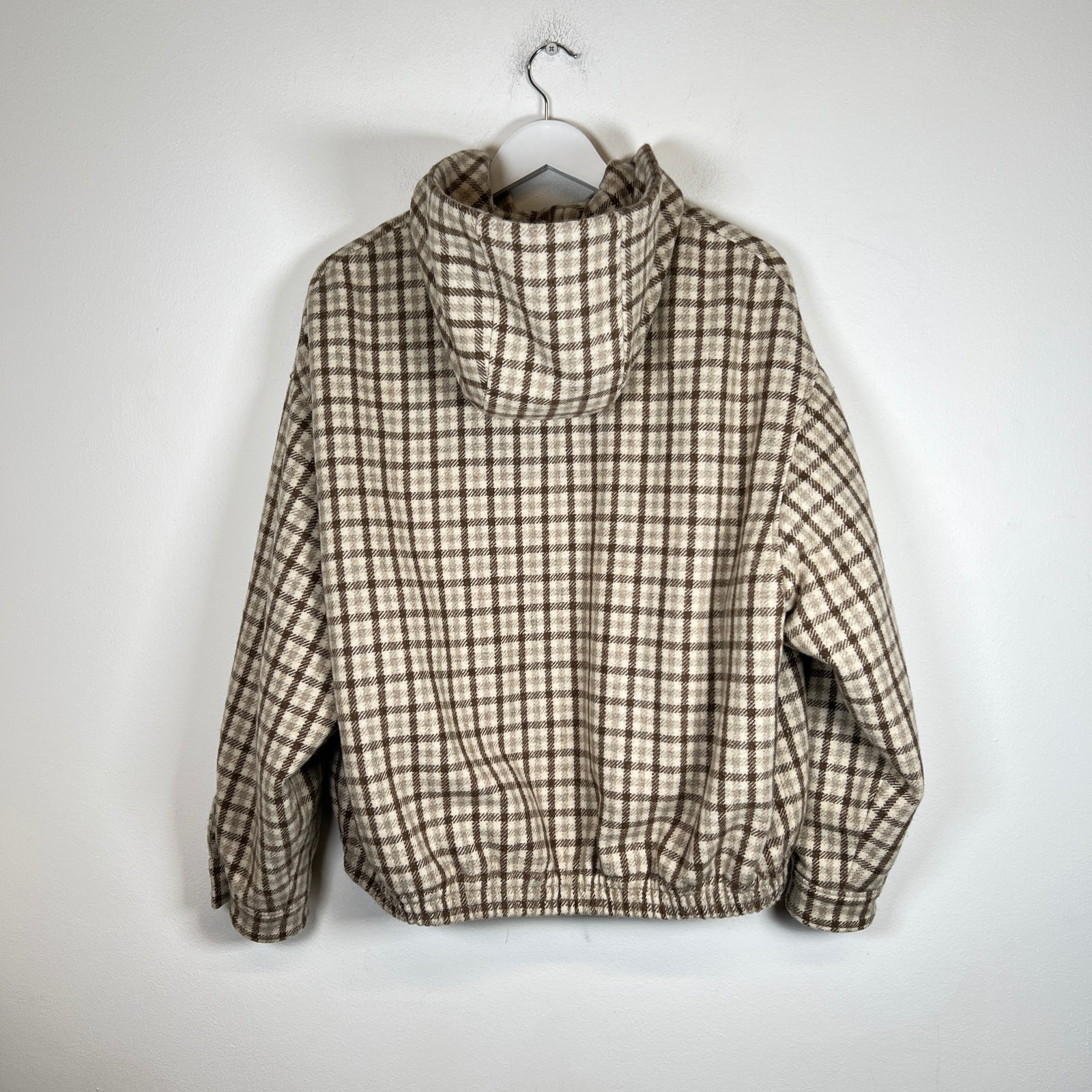 Miu Miu Cocoa Brown Check Blouson Jacket Size 36IT