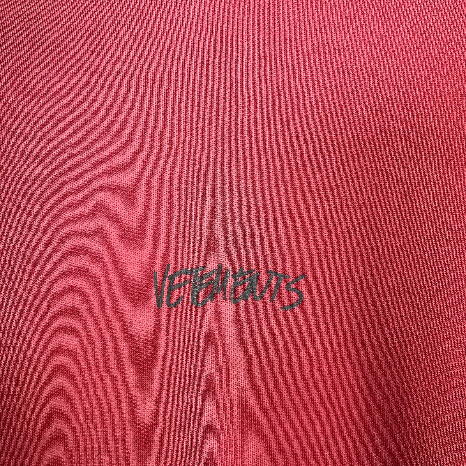 Vetements Burgundy AW21 Written Logo Hoodie Size S