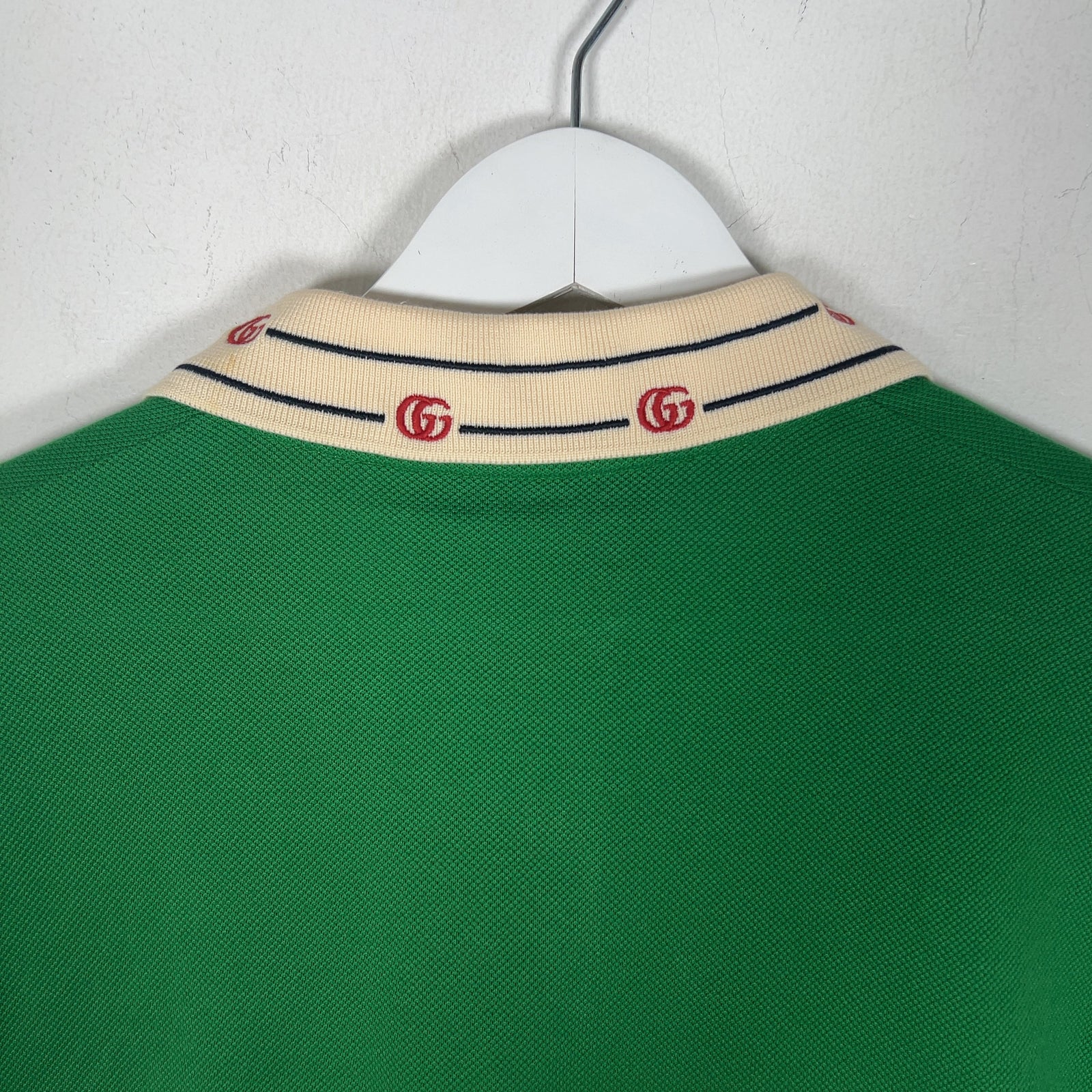 Gucci GG Striped Collar Polo Shirt