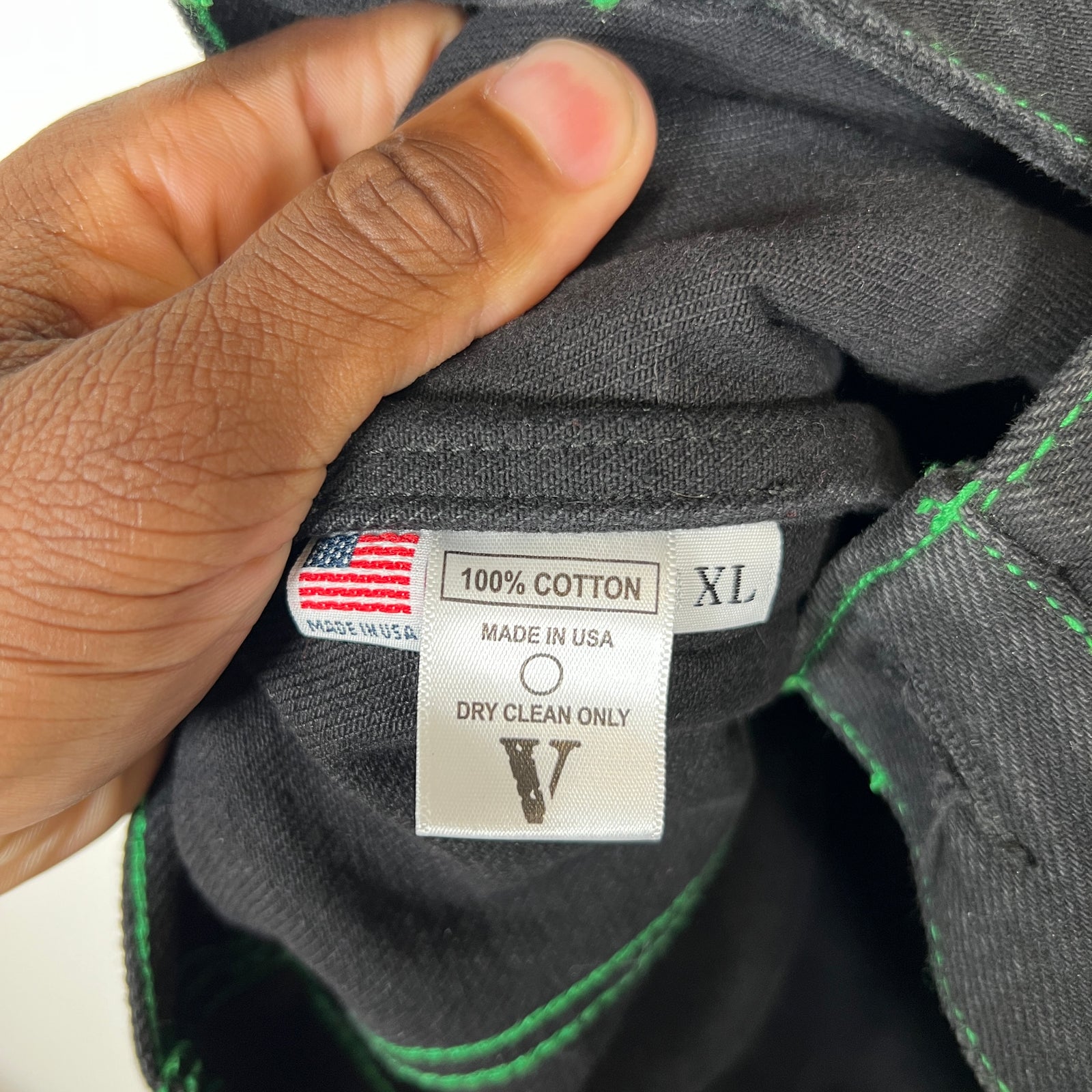 Vlone Black/Green Friends Denim Jacket Size XL