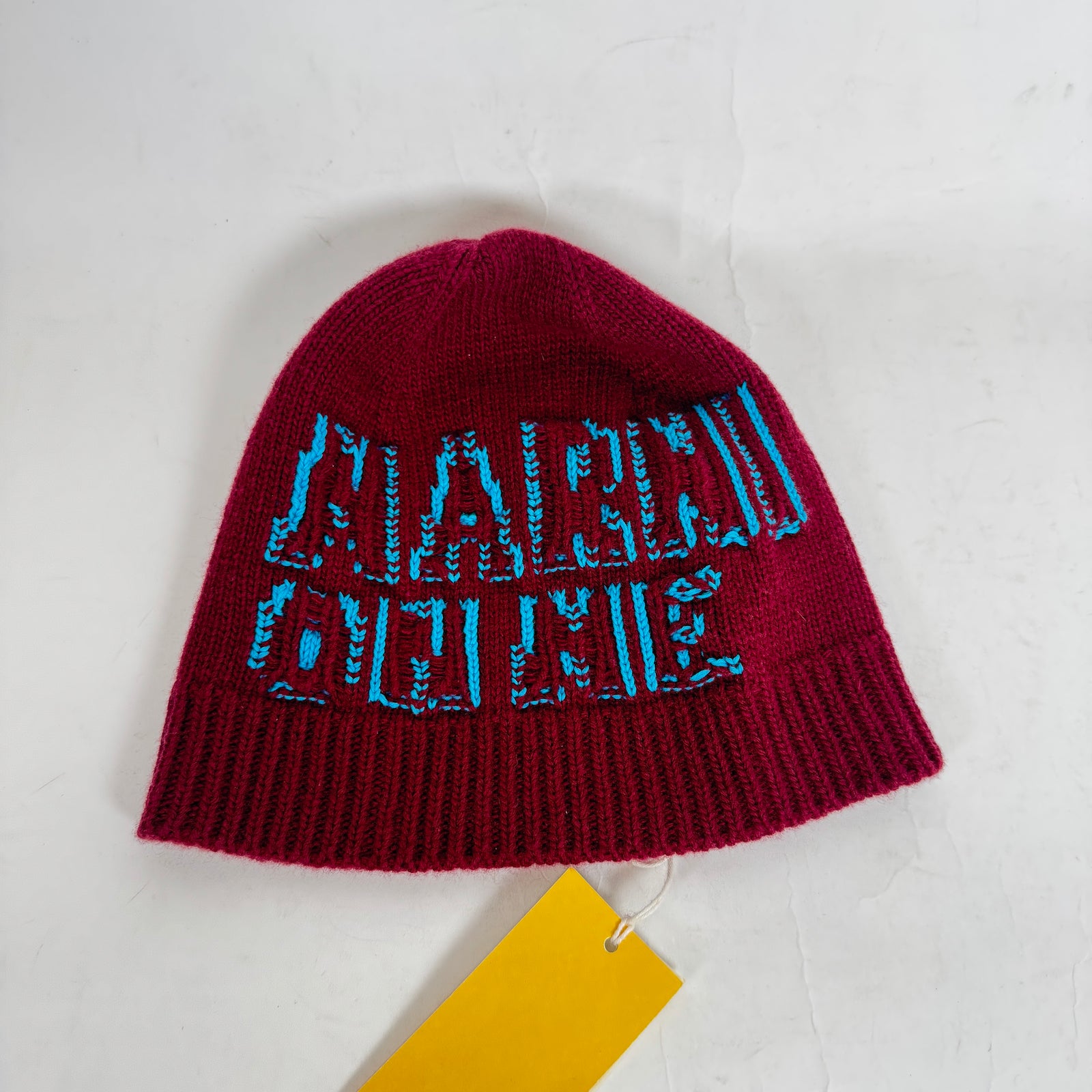 Marni Burgundy/Blue “Marni On Me” Logo Beanie