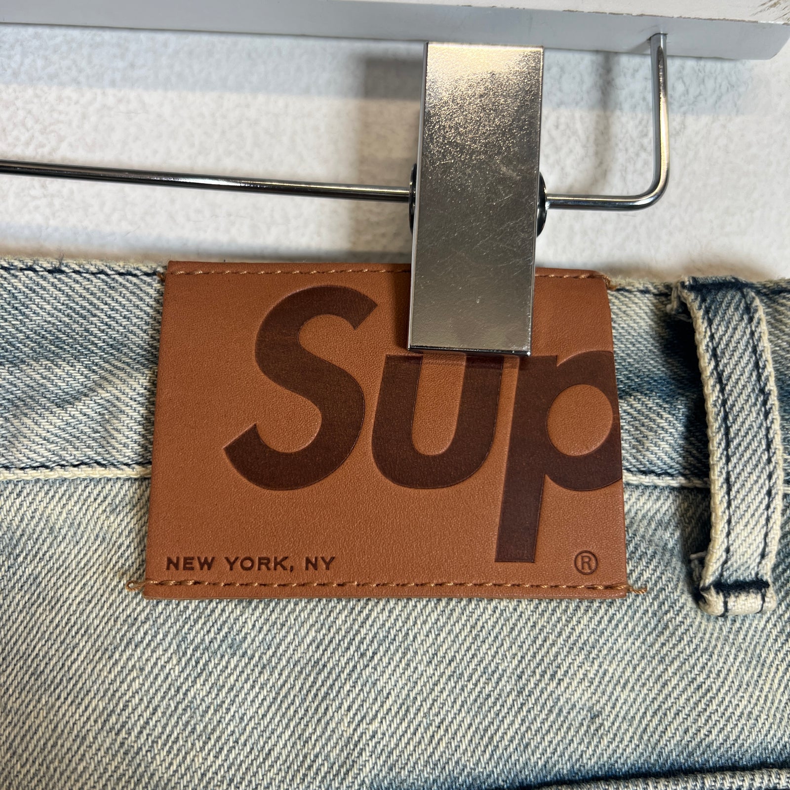 Supreme Star Topstitch Baggy Lightwash Jeans Size 32