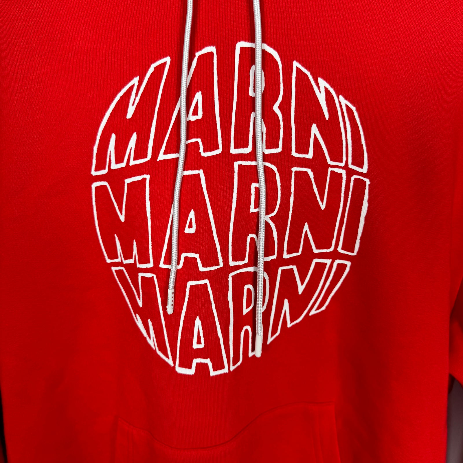 Marni Red Circular Logo Hoodie Size S