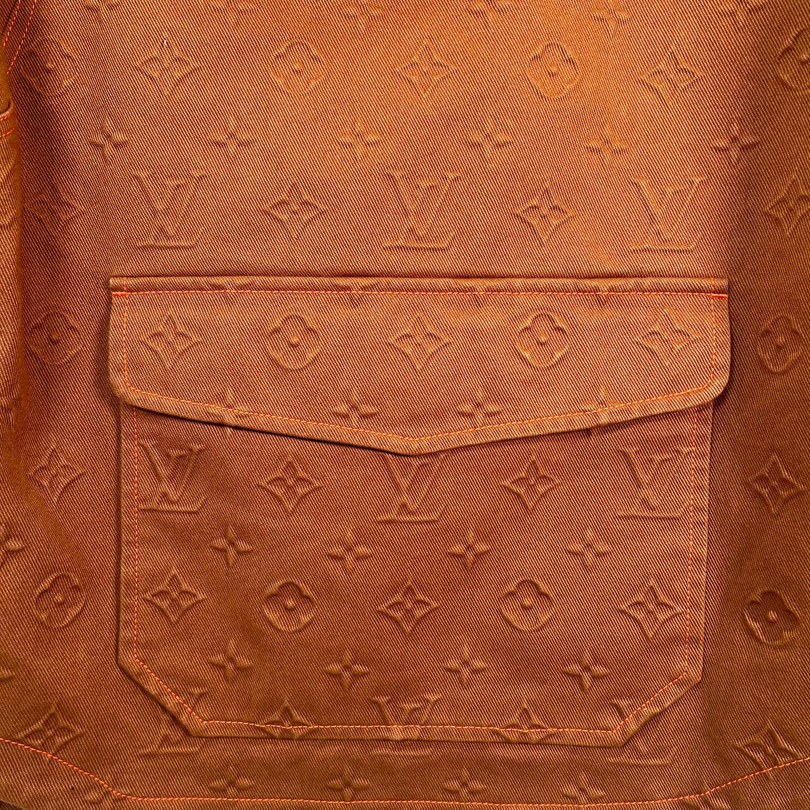 Louis Vuitton Monogram Orange Carpenter Hooded Jacket Size 46