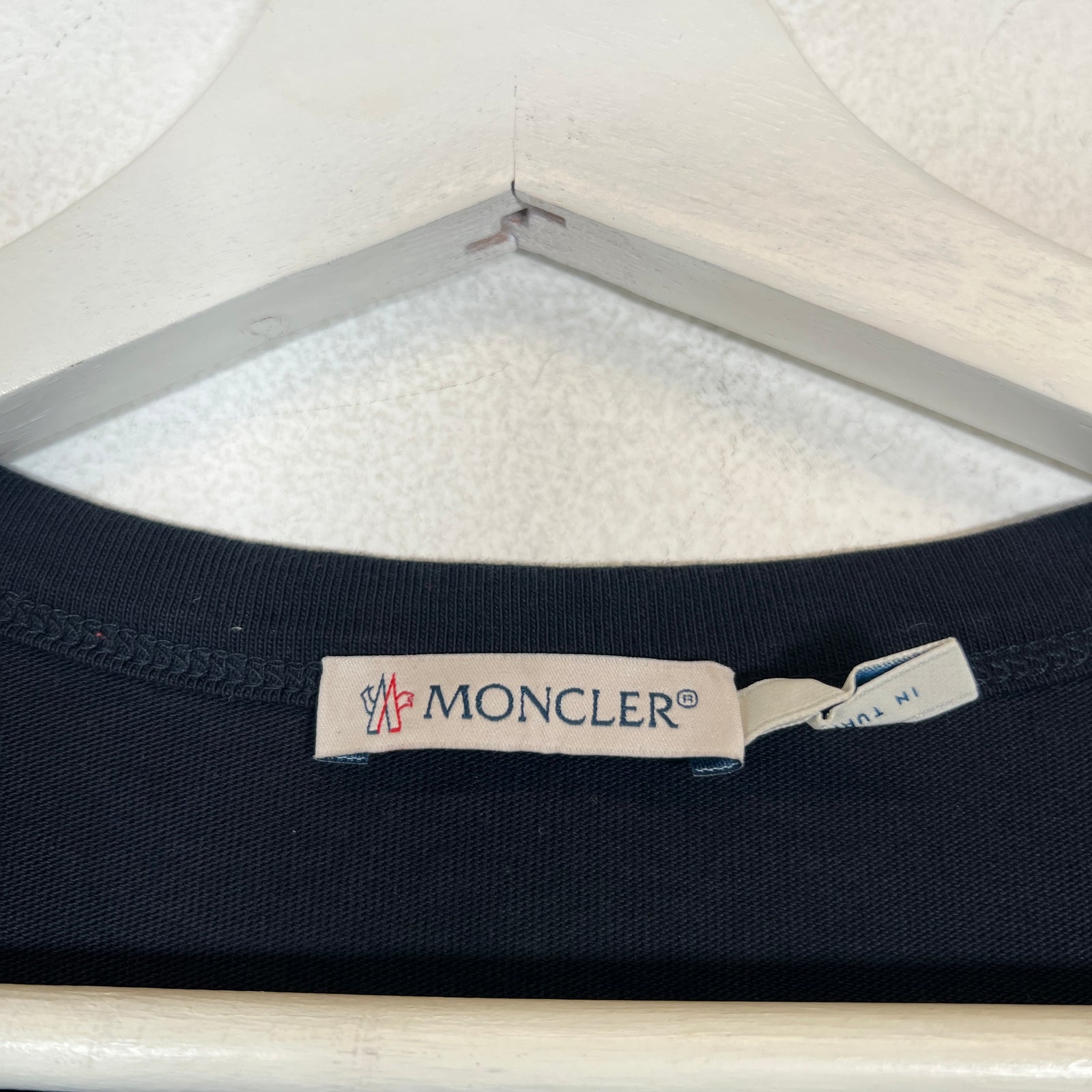 Moncler Navy Maglia Striped Logo T-Shirt Size M