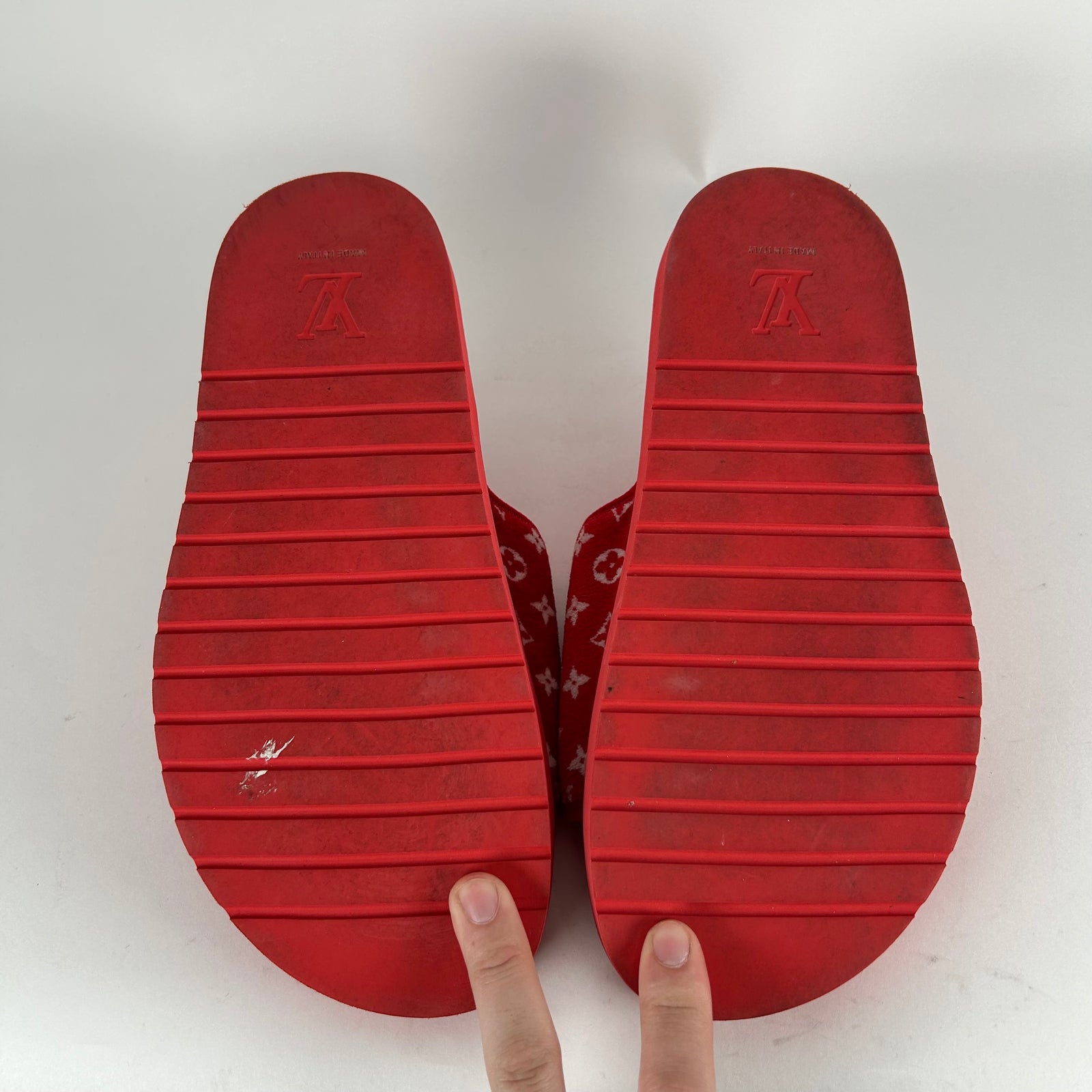 Louis Vuitton Red Miami Slides Size 5