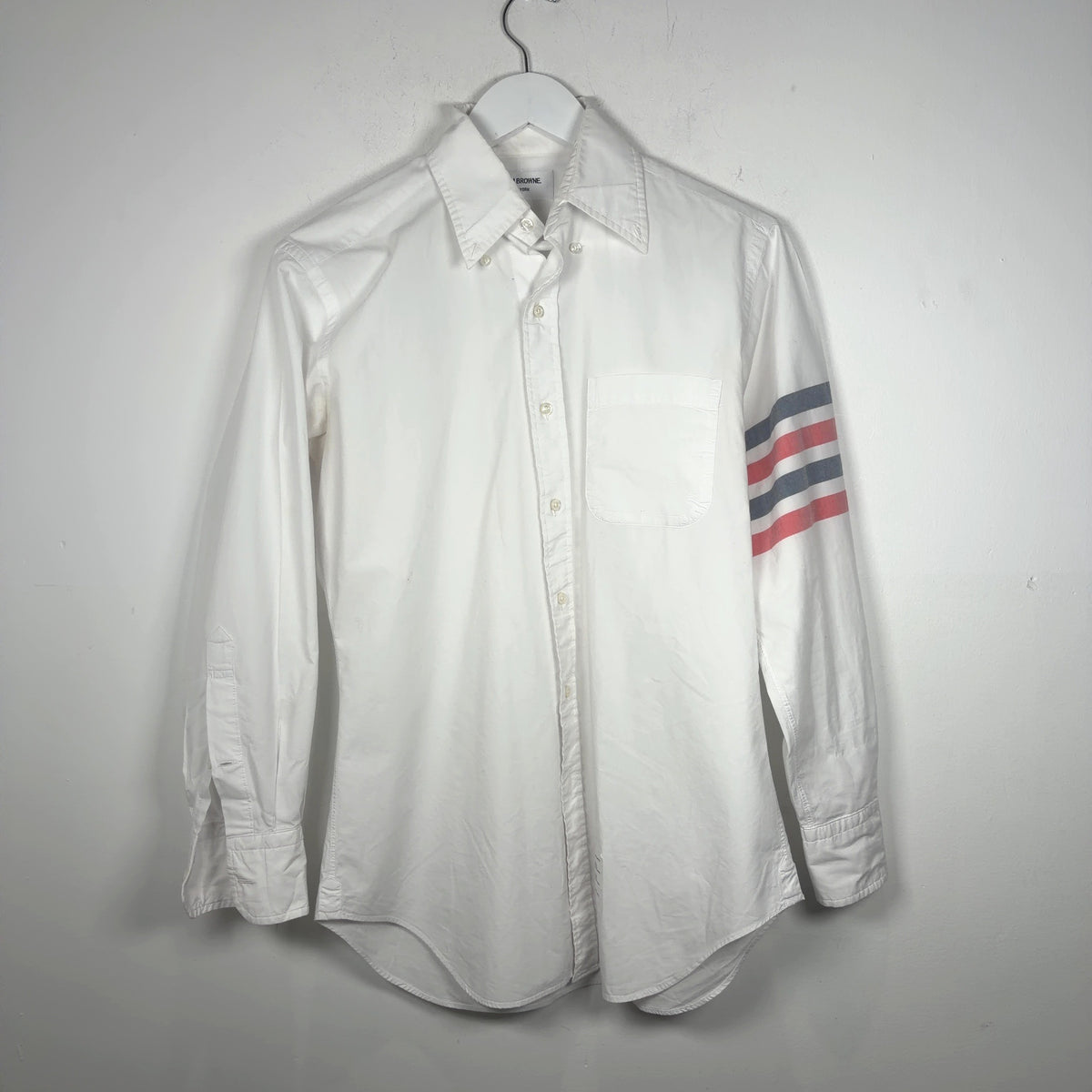 Thom Browne 4-Bar Button-Up Shirt