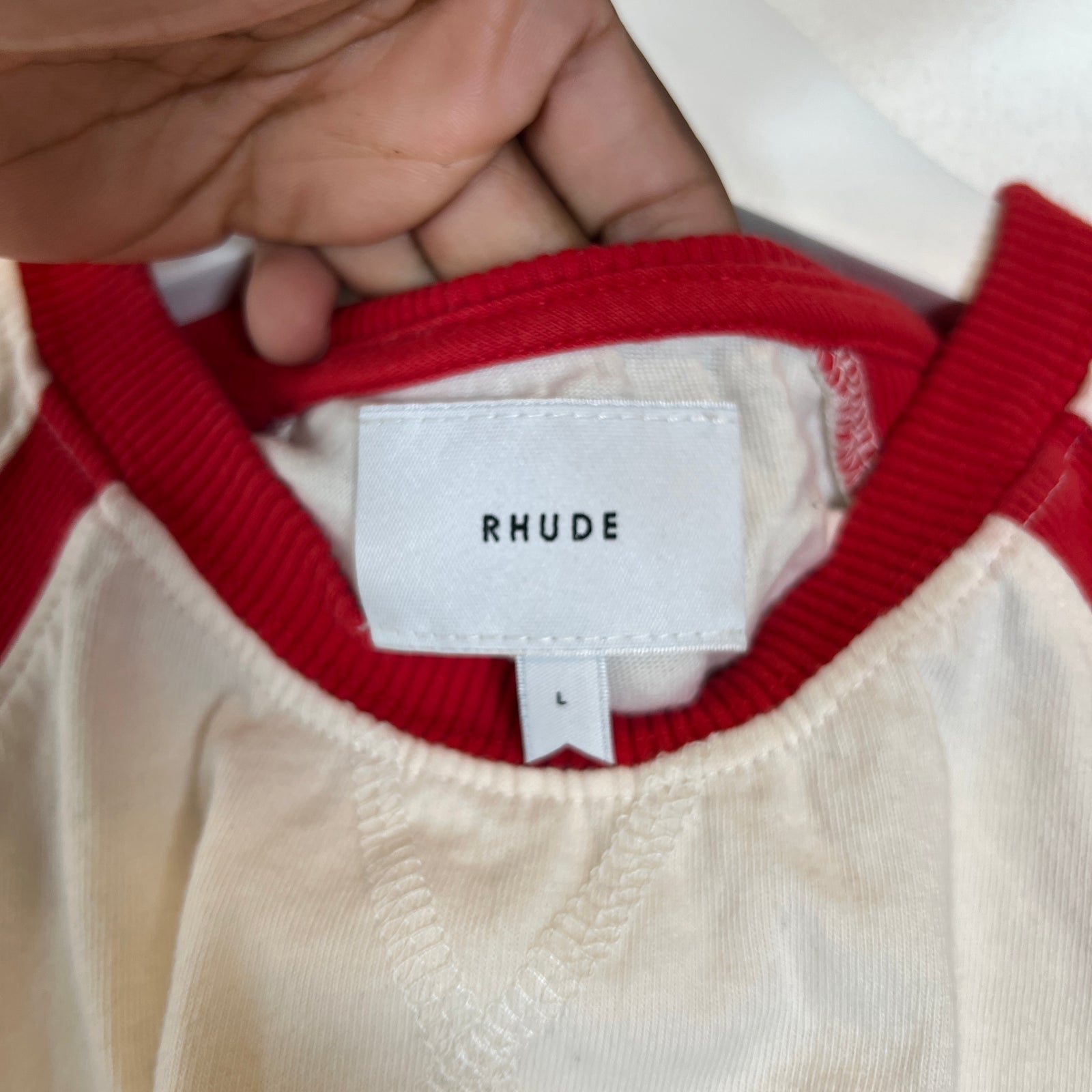 Rhude Red/Cream Ciclismo Raglan Tee Size L