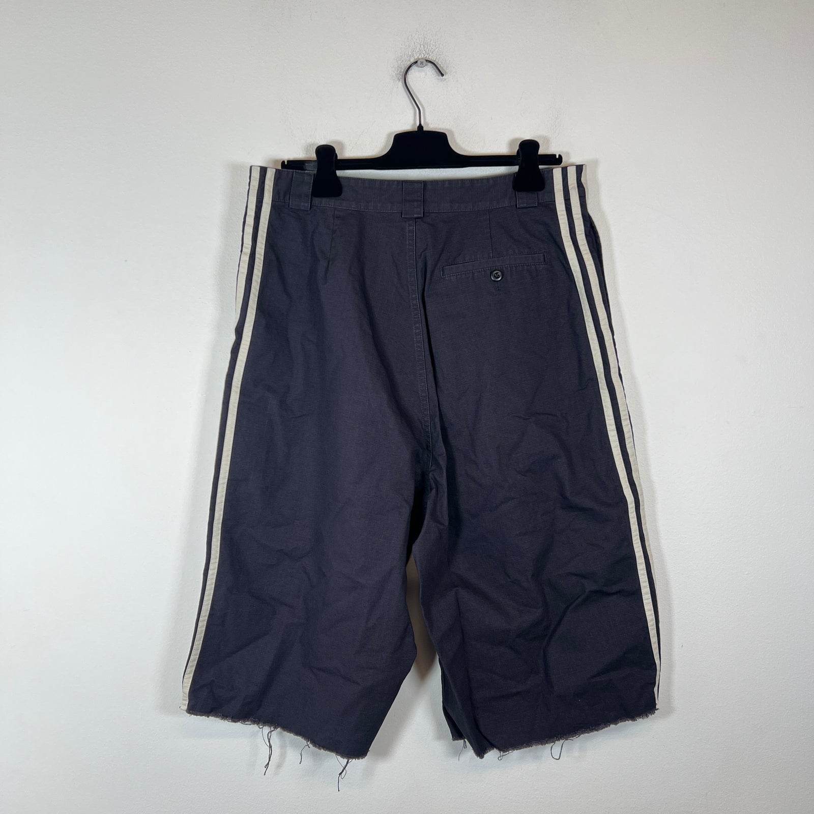 Balenciaga x Adidas Black Striped Ripstop Shorts Size S