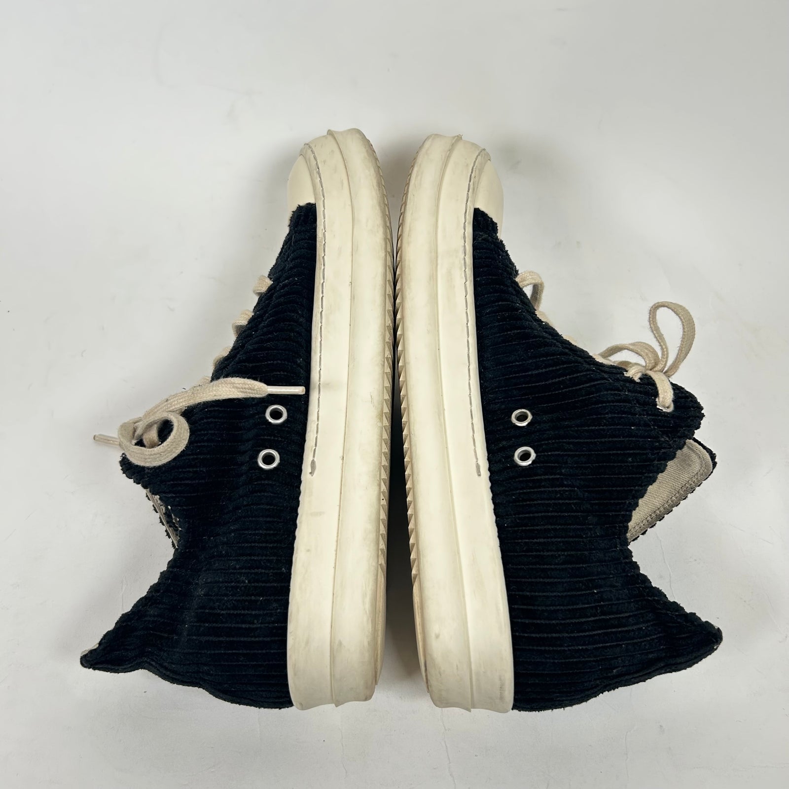 Rick Owens DrkShdw Black Corduroy Low Top Ramones Size 41