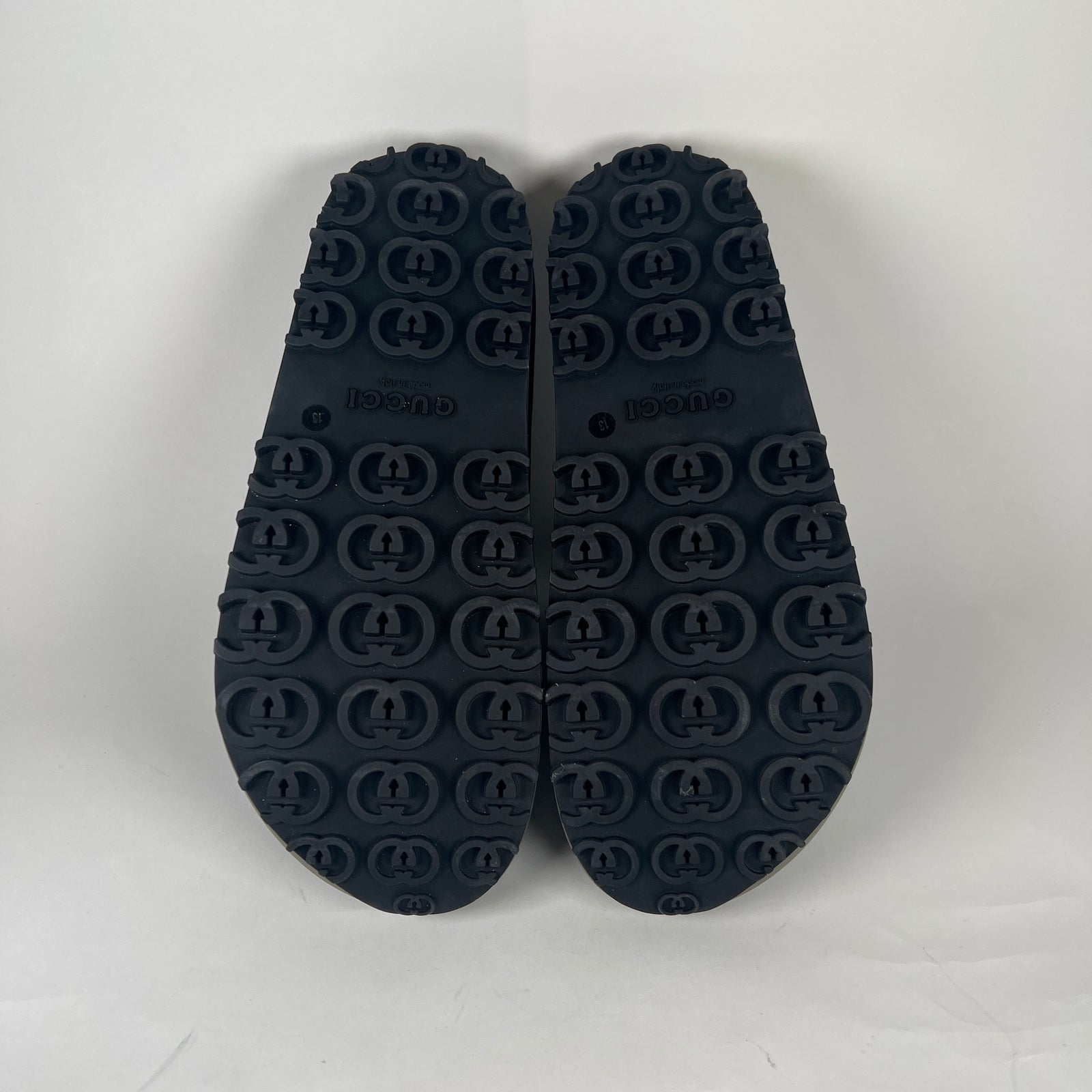 Gucci Dark Grey Interlocking G Slide Size 13