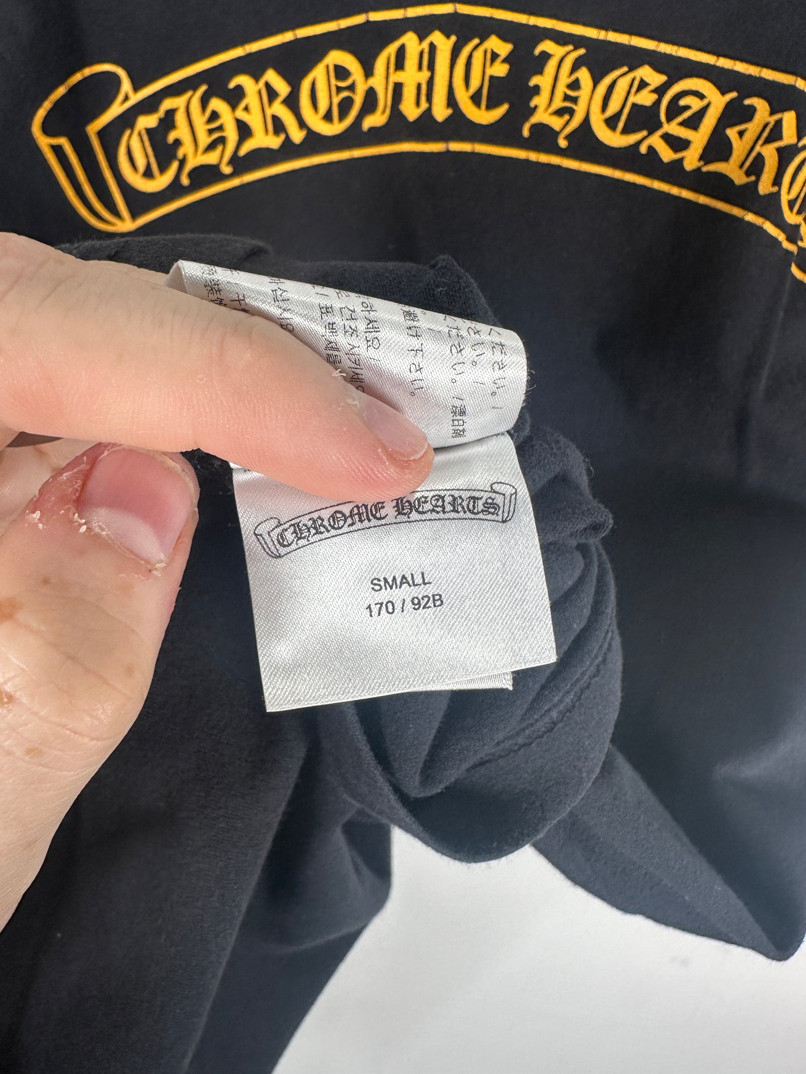 Chrome Hearts Yellow Scroll Graphic T-Shirt Size S