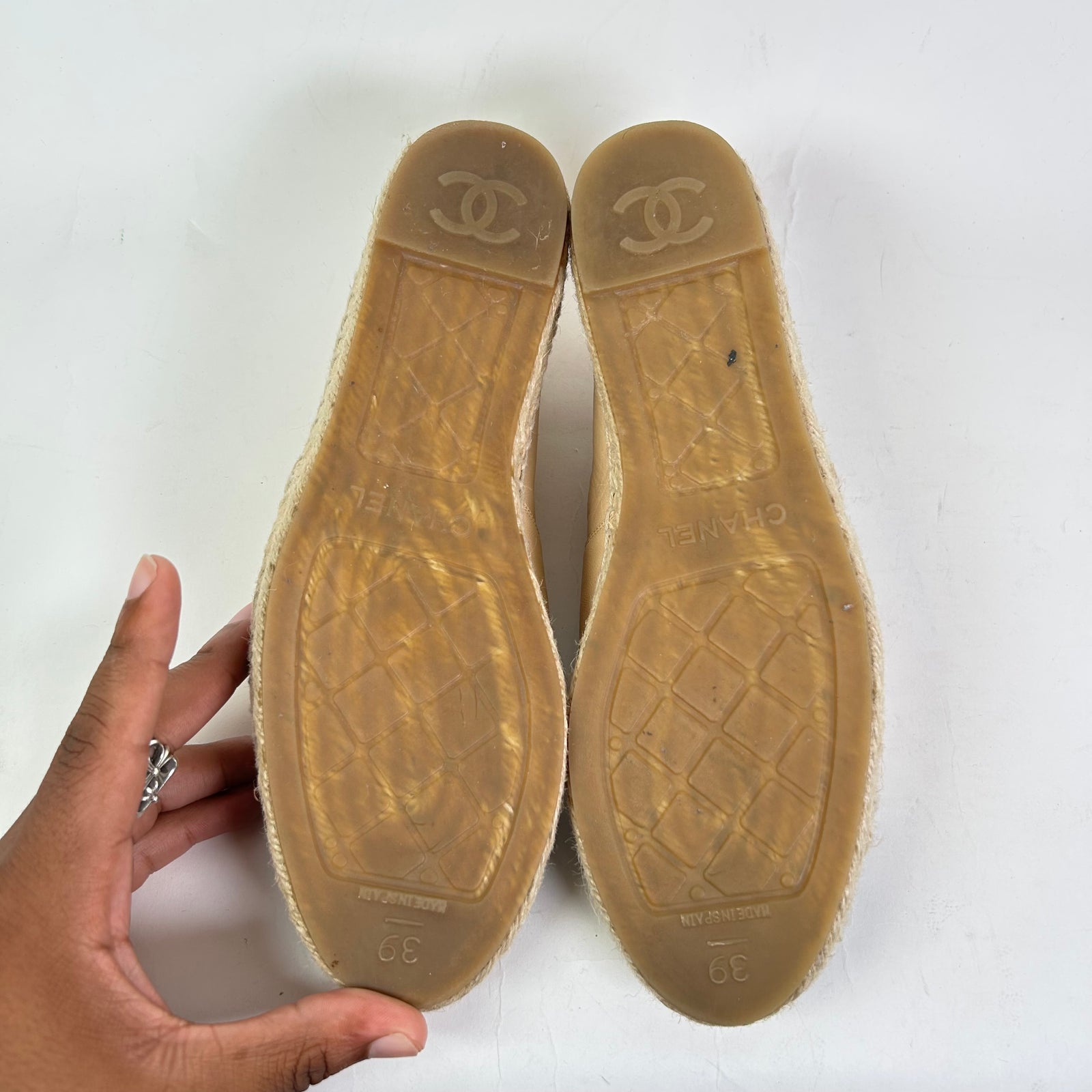 Chanel Interlocking CC Lambskin Espadrilles