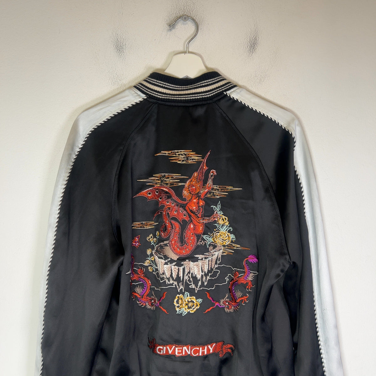 Givenchy FW18 Reversible Monster Embroidered Satin Bomber Jacket