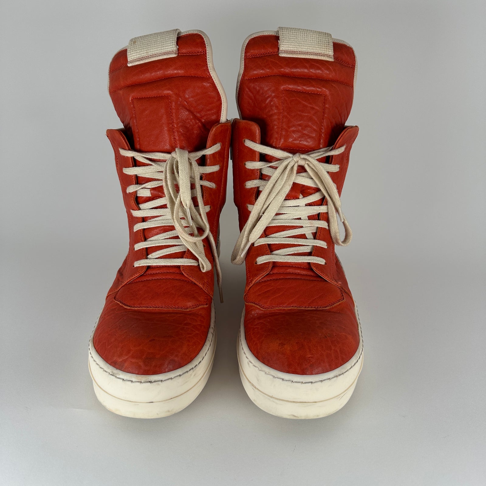 Rick Owens Orange Lamb Leather Geobaskets Size 41