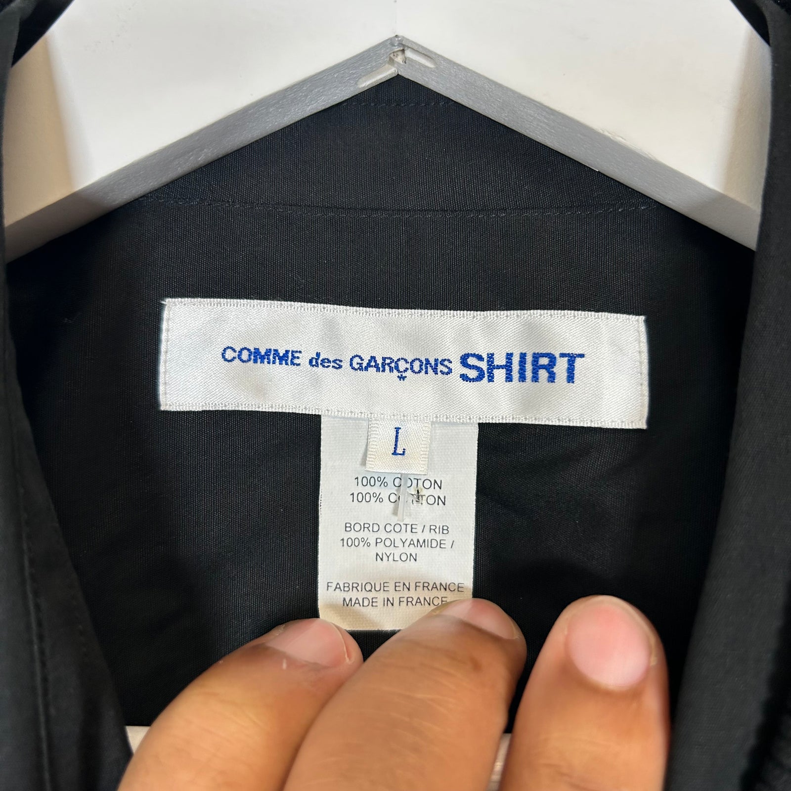 CDG SHIRT Black Hybrid Jacket Size L