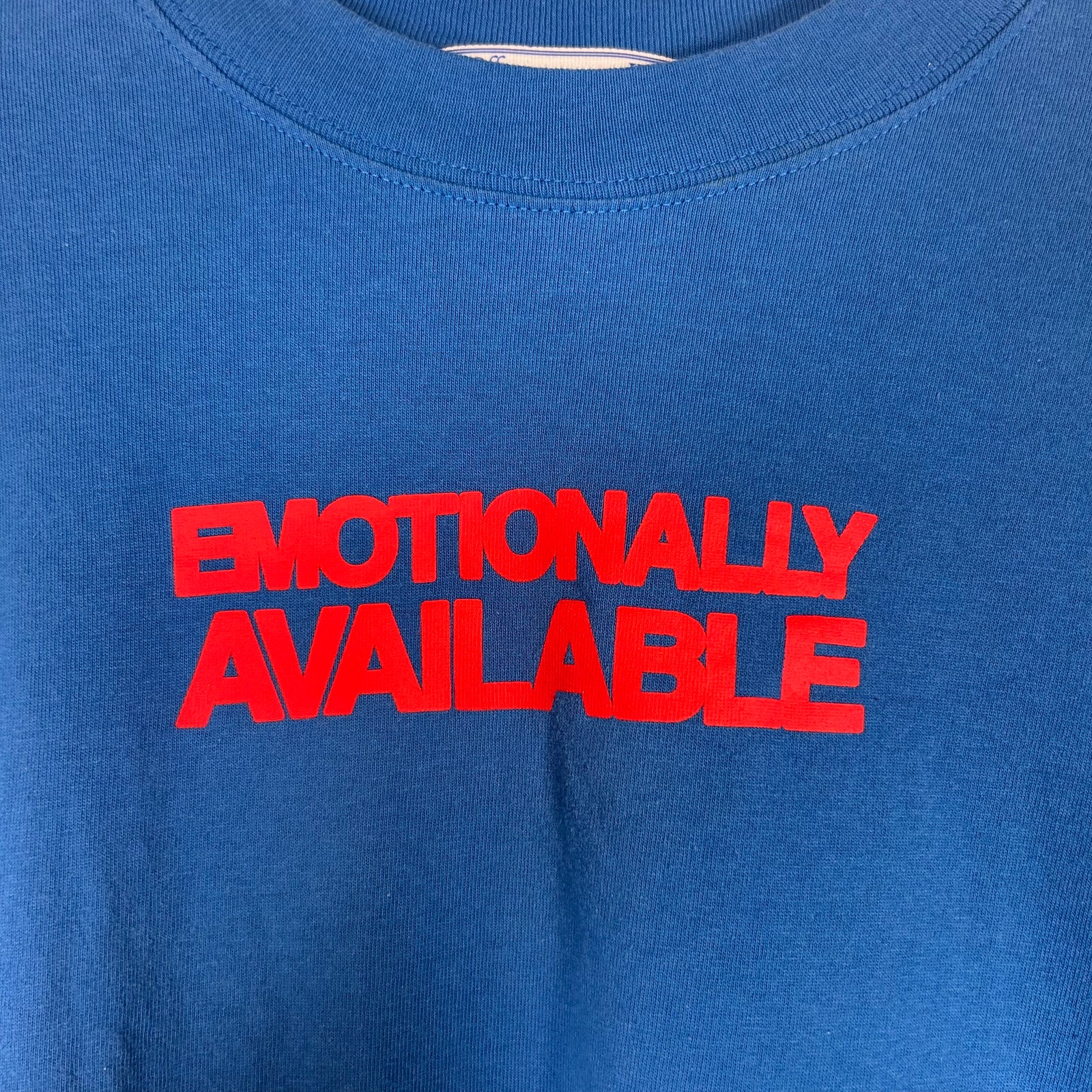 Off White Blue "Emotionally Available" Long sleeve Size XL