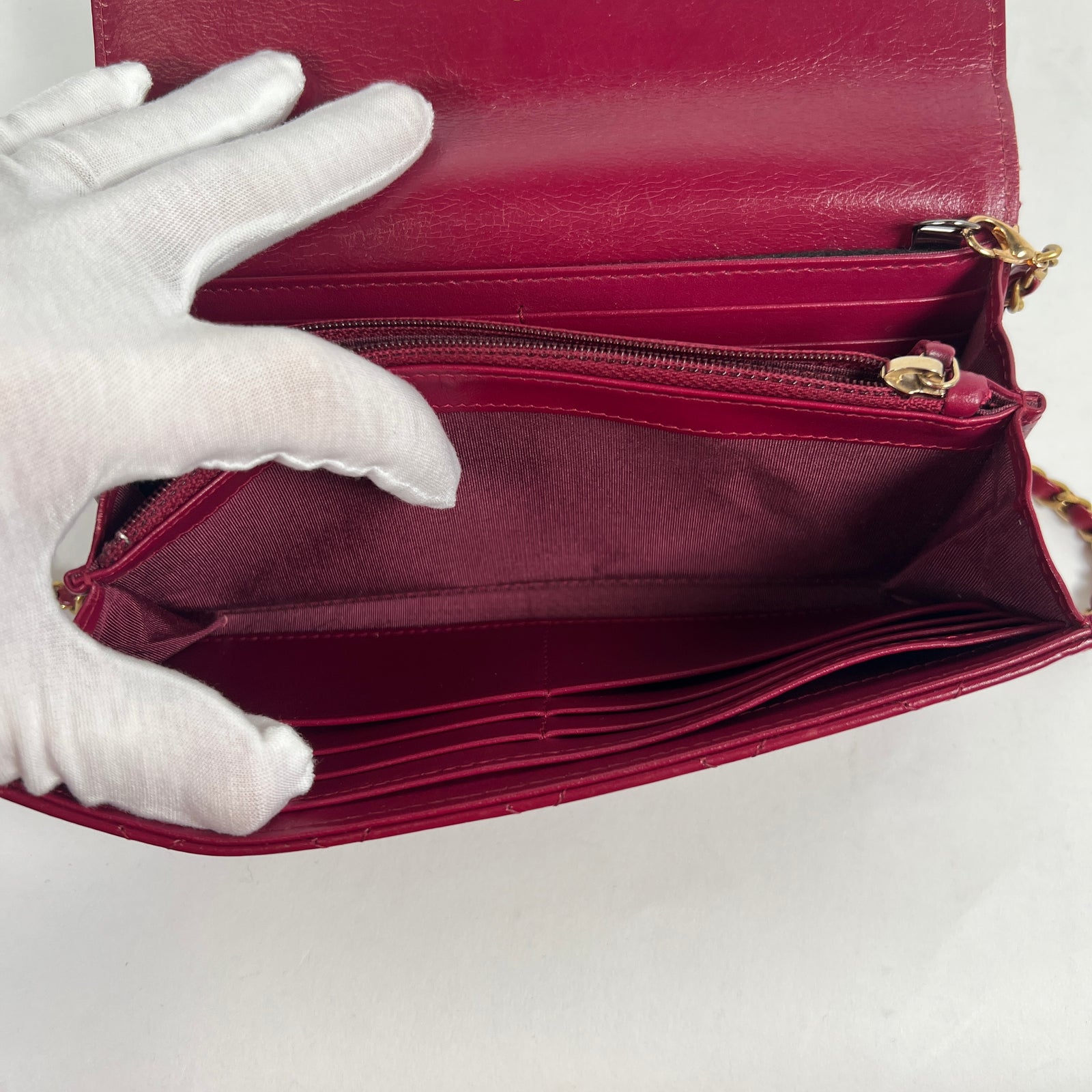 Chanel Burgundy Calfskin Flap Wallet