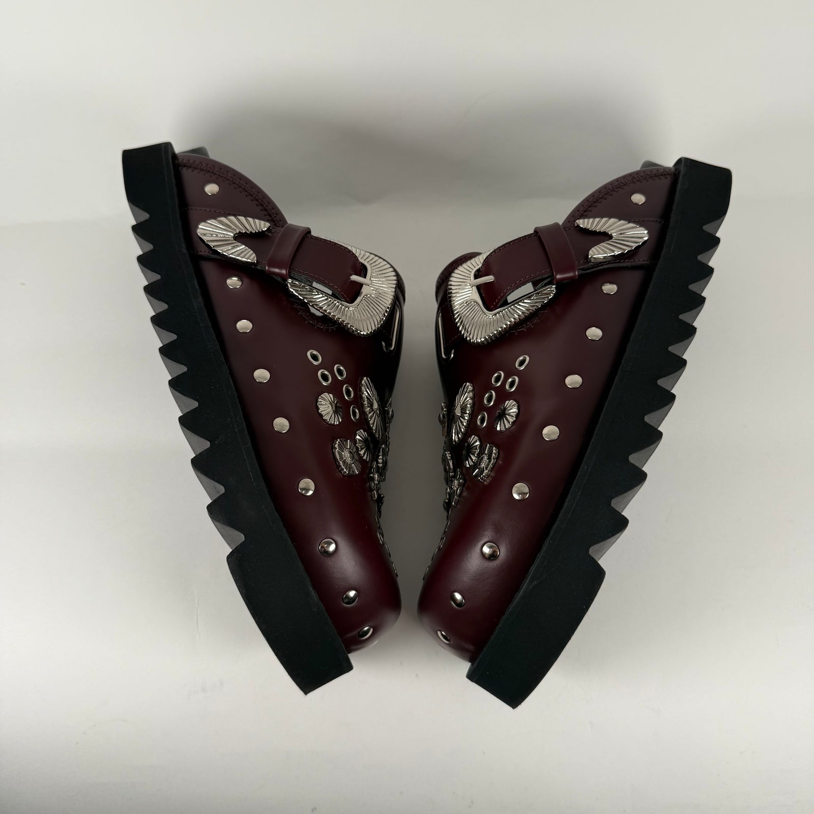 Toga Virilis Red Studded Slip-On Mules Size 8