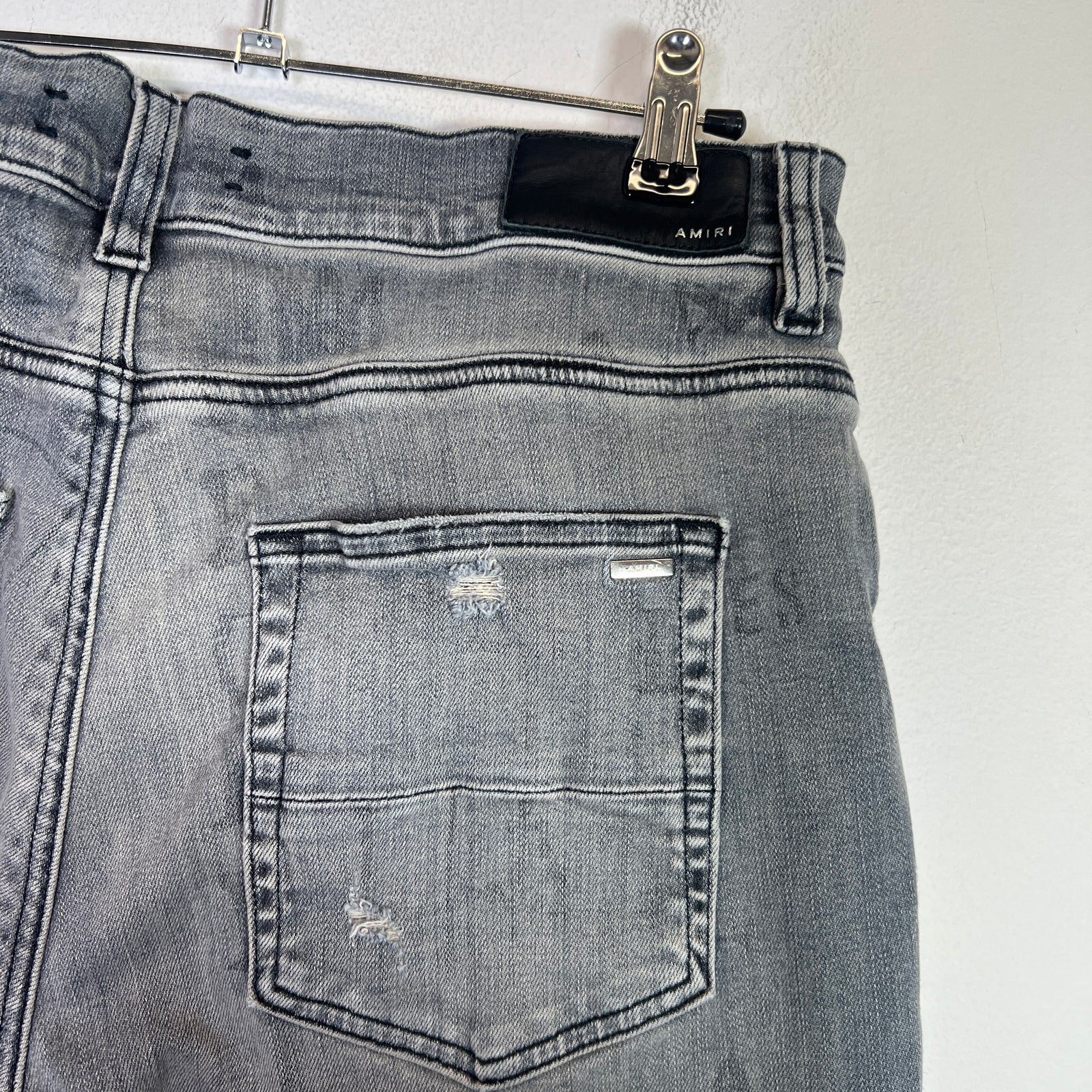 Amiri Grey Military Stencil Jeans Size 33