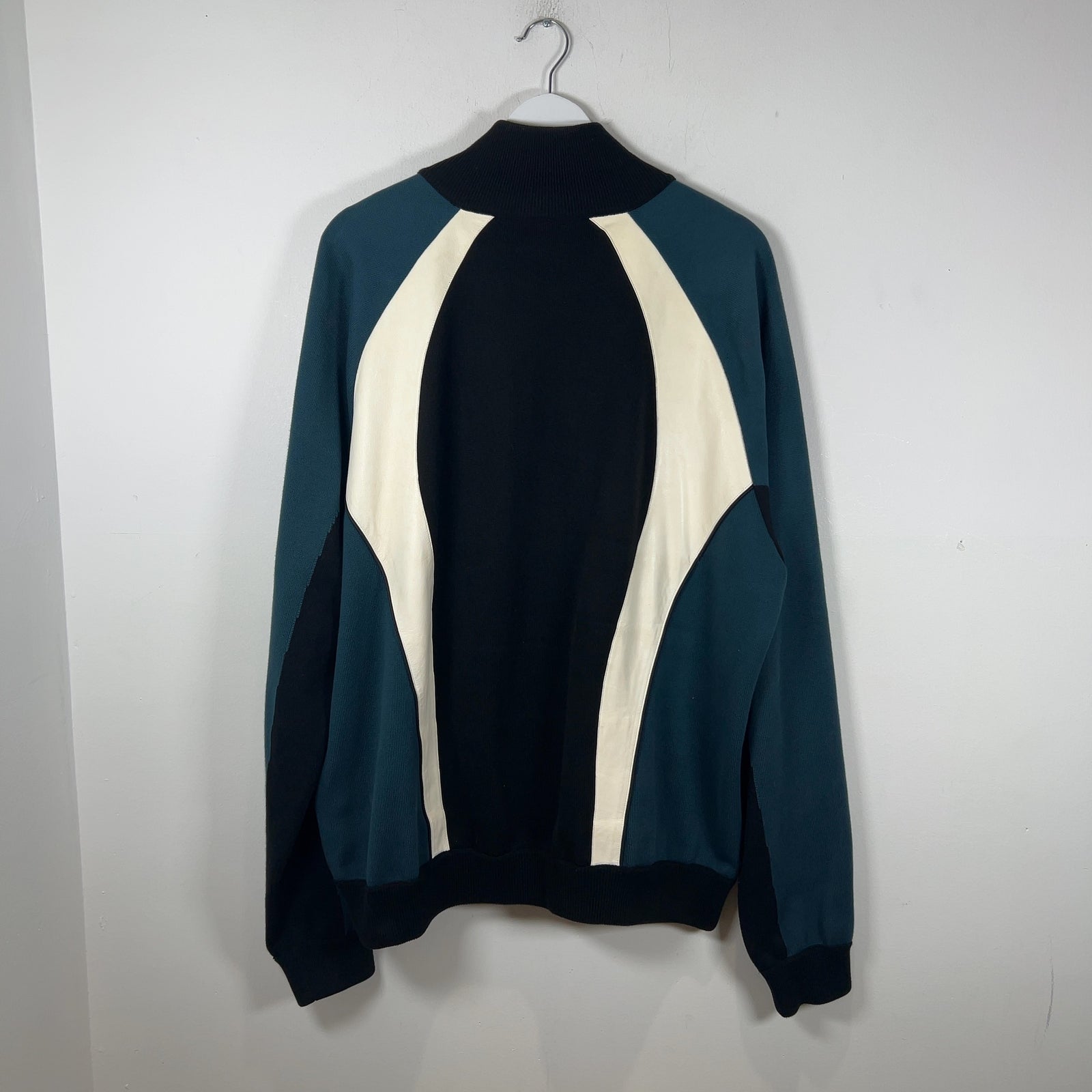 Louis Vuitton Color Block Leather/Knit Track Jacket