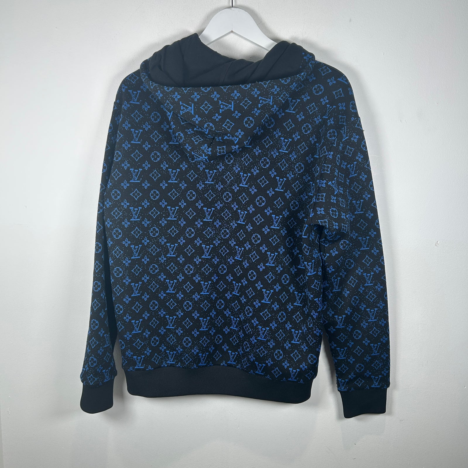 Louis Vuitton Blue/Black Monogram Zip Up Hoodie Size S