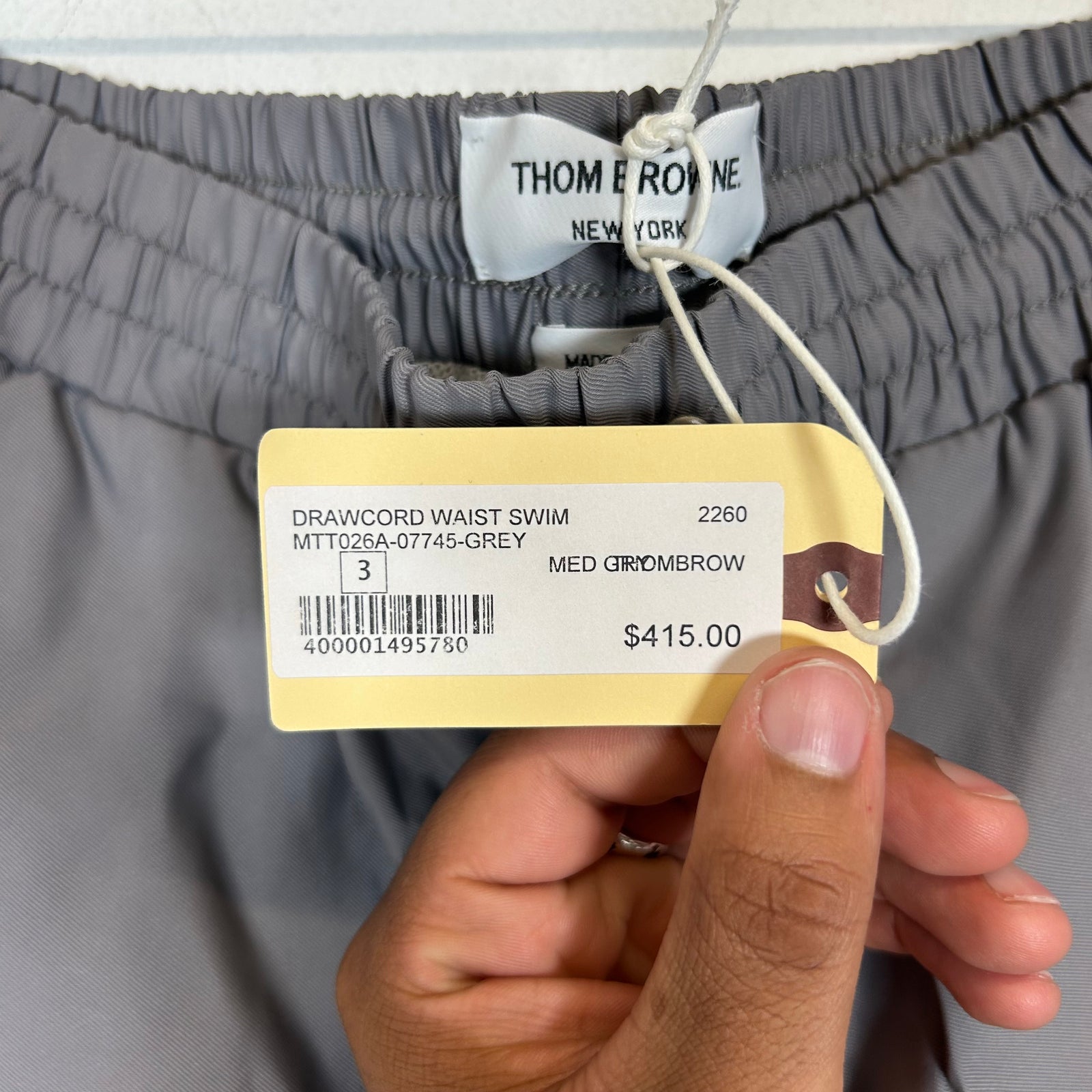 Thom Browne Grey Swim Shorts Size 3