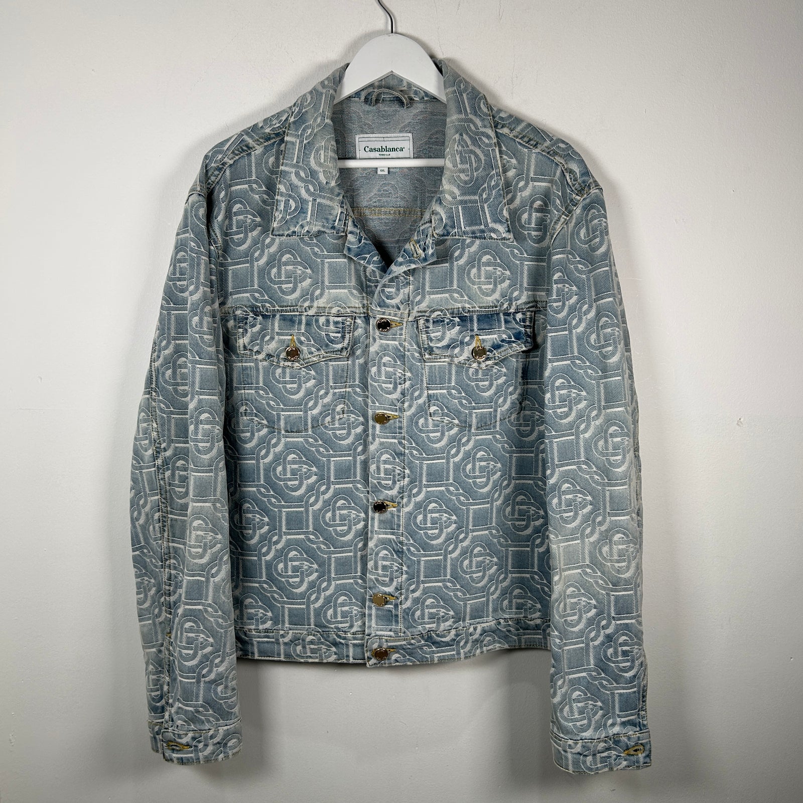 Casablanca Monogram Lightwash Denim Jacket Size XXL