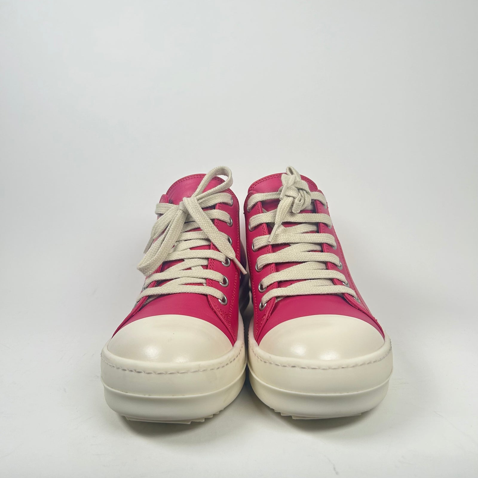 Rick Owens Pink Leather Low Top Ramones Size 36