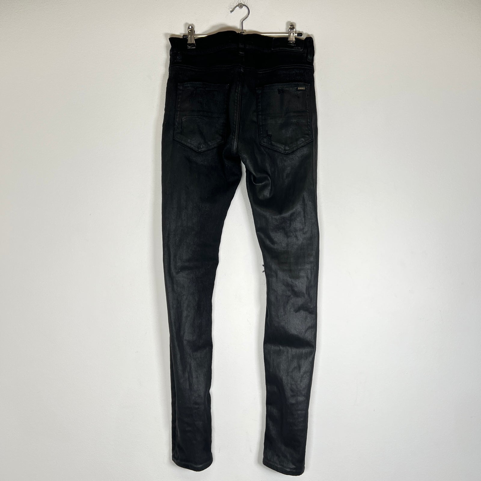Amiri Black Waxed MX1 Jeans Size 30